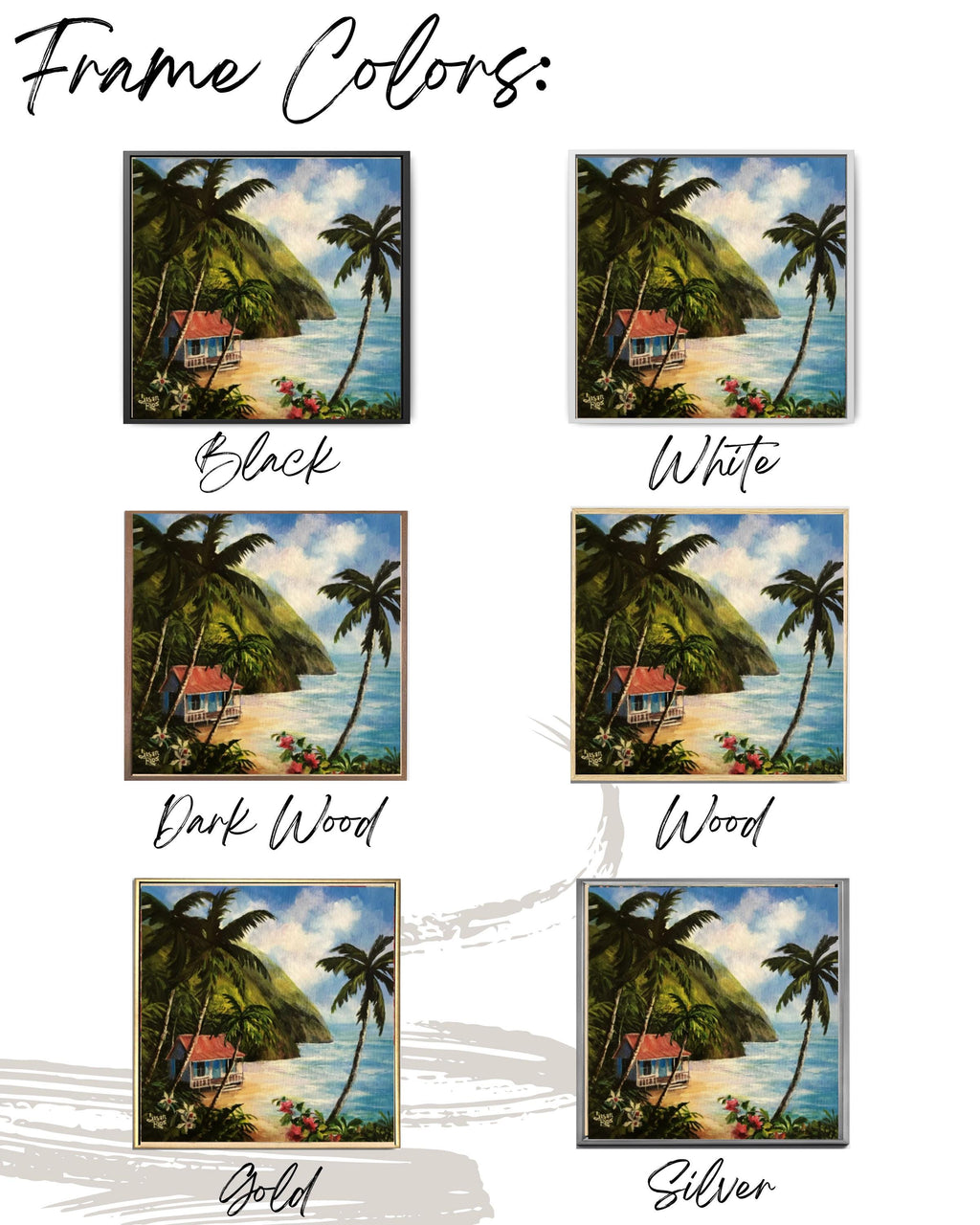 Caribbean Island Beach Art: Tropical Palm Tree Painting, Coastal Decor Canvas Wall Art Print – Premium Home Decor