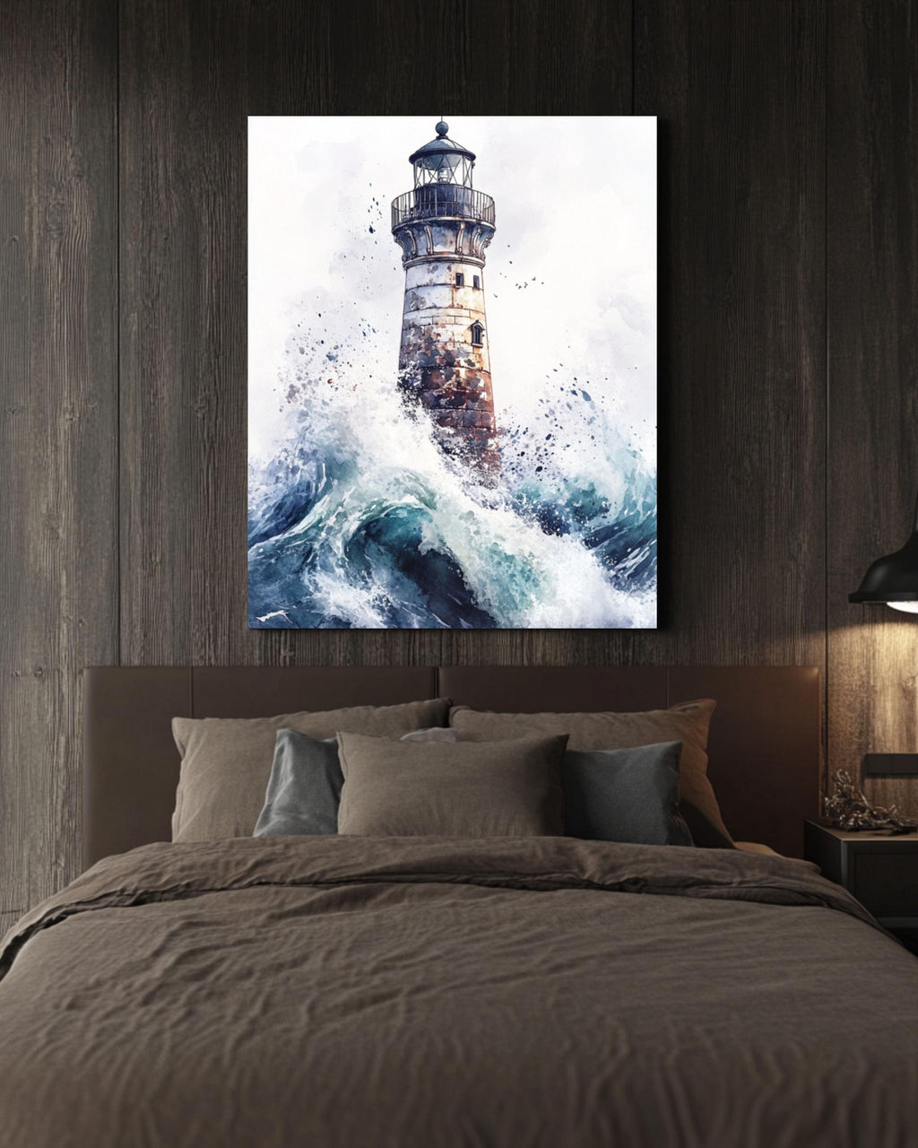Whimsical Creepy Lighthouse Watercolor Print: Spooky Nautical Wall Art Canvas Wall Art Print – Premium Home Decor