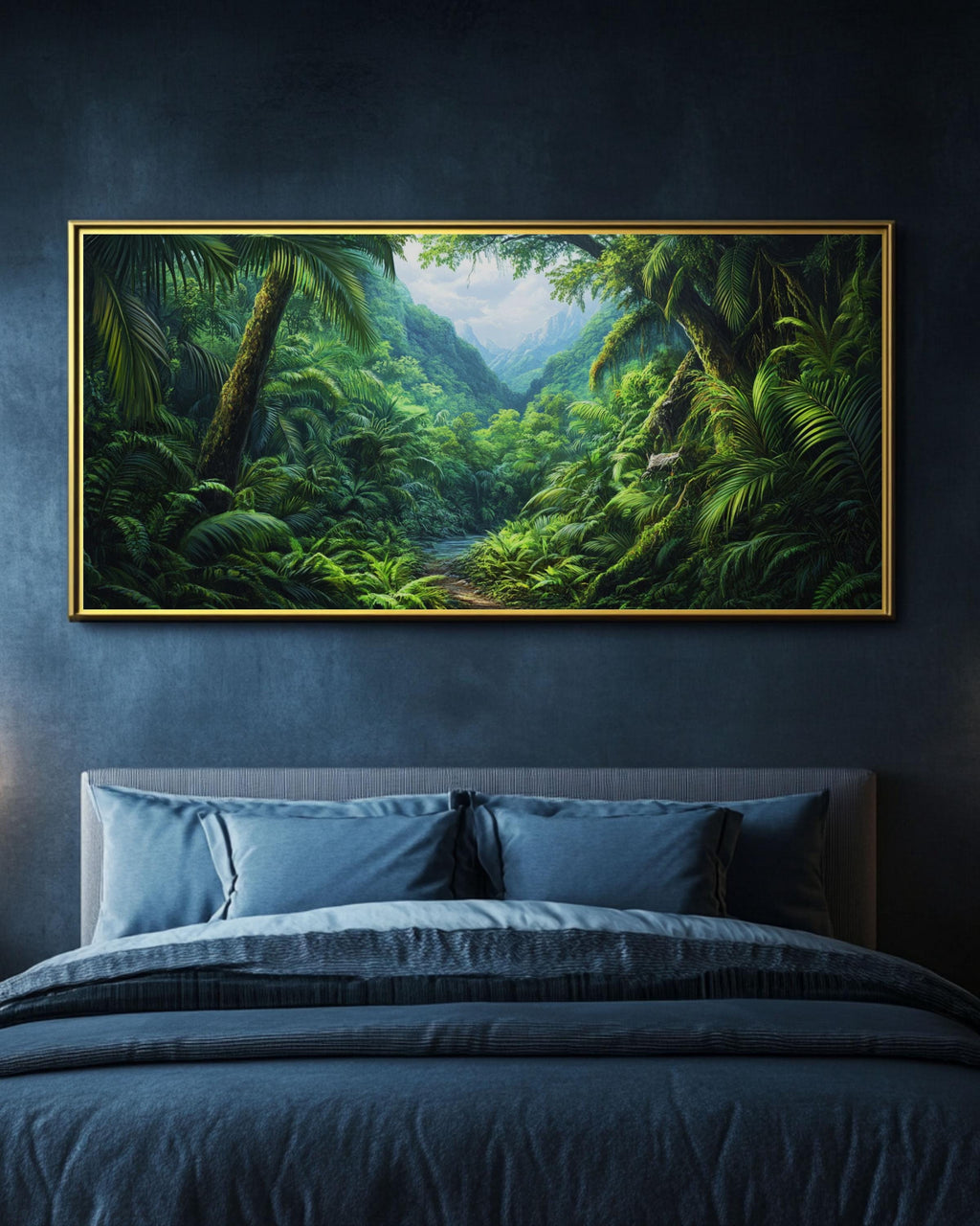 Tropical Rainforest Canvas Art: Lush Green Jungle Scene Canvas Wall Art Print – Premium Home Decor