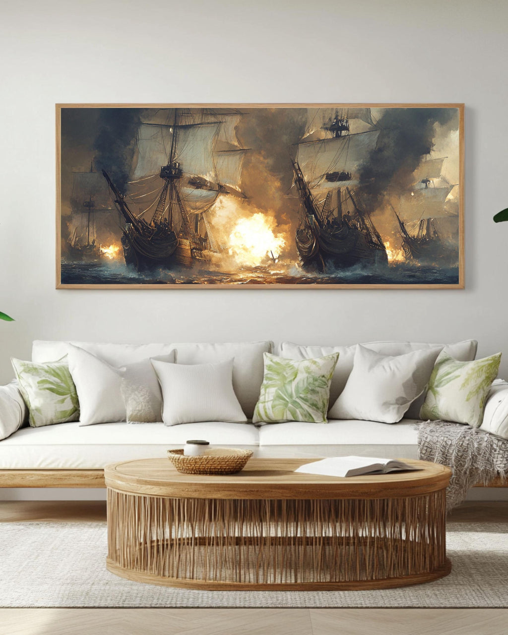 Pirate Ship Battle Canvas Art: Nautical Adventure Scene Canvas Wall Art Print – Premium Home Decor