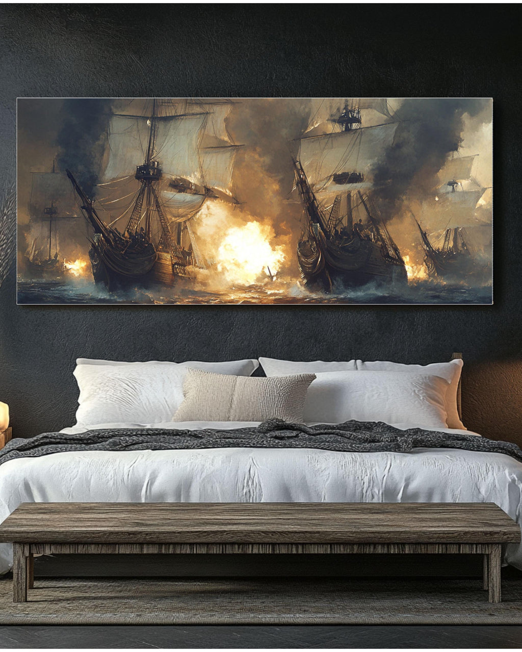 Pirate Ship Battle Canvas Art: Nautical Adventure Scene Canvas Wall Art Print – Premium Home Decor