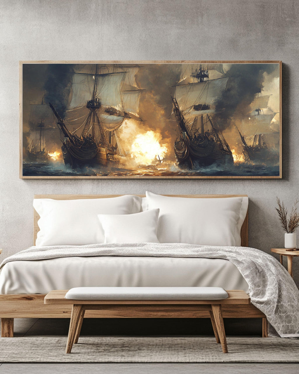 Pirate Ship Battle Canvas Art: Nautical Adventure Scene Canvas Wall Art Print – Premium Home Decor