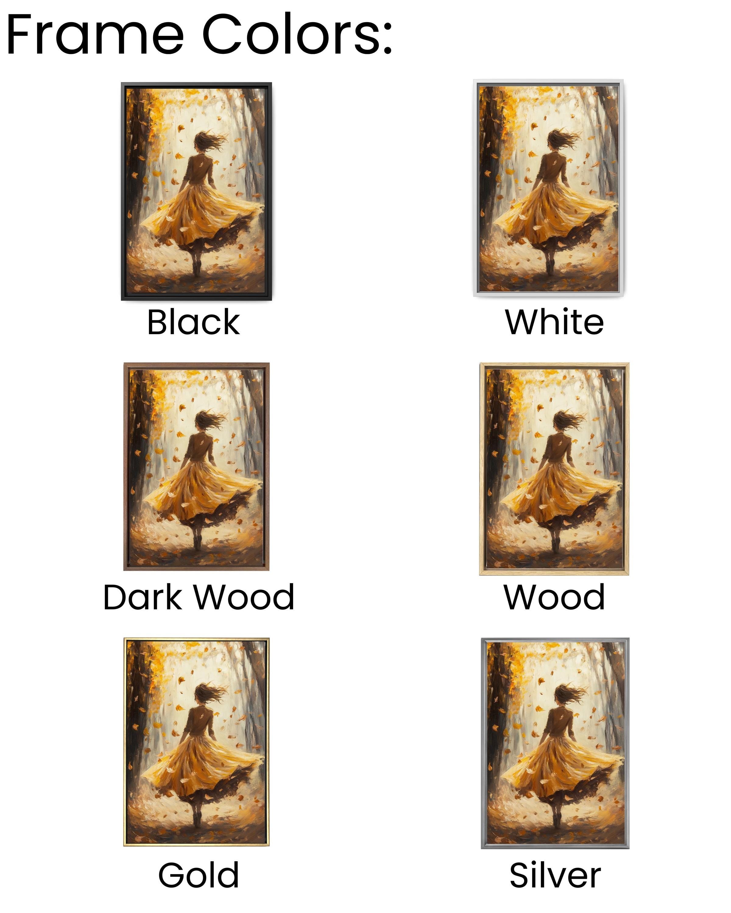 Autumn Fantasy Art Print: Girl in Yellow Dress, Oil Painting Style Canvas Wall Art Print – Premium Home Decor