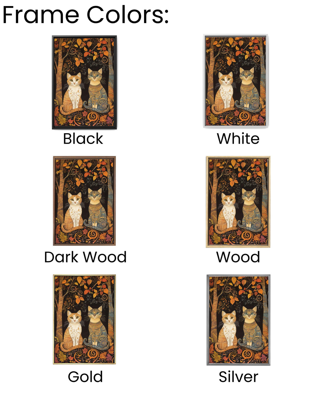 Autumn Cats Tapestry: Snake Scale Fur Design, Fall Forest Wall Art Canvas Wall Art Print – Premium Home Decor