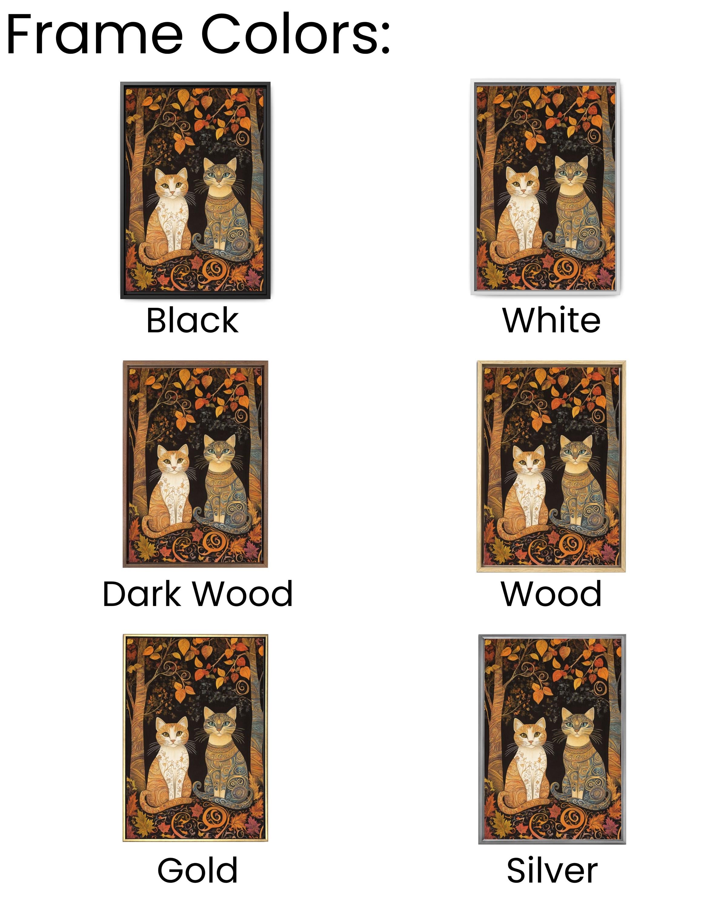 Autumn Cats Tapestry: Snake Scale Fur Design, Fall Forest Wall Art Canvas Wall Art Print – Premium Home Decor