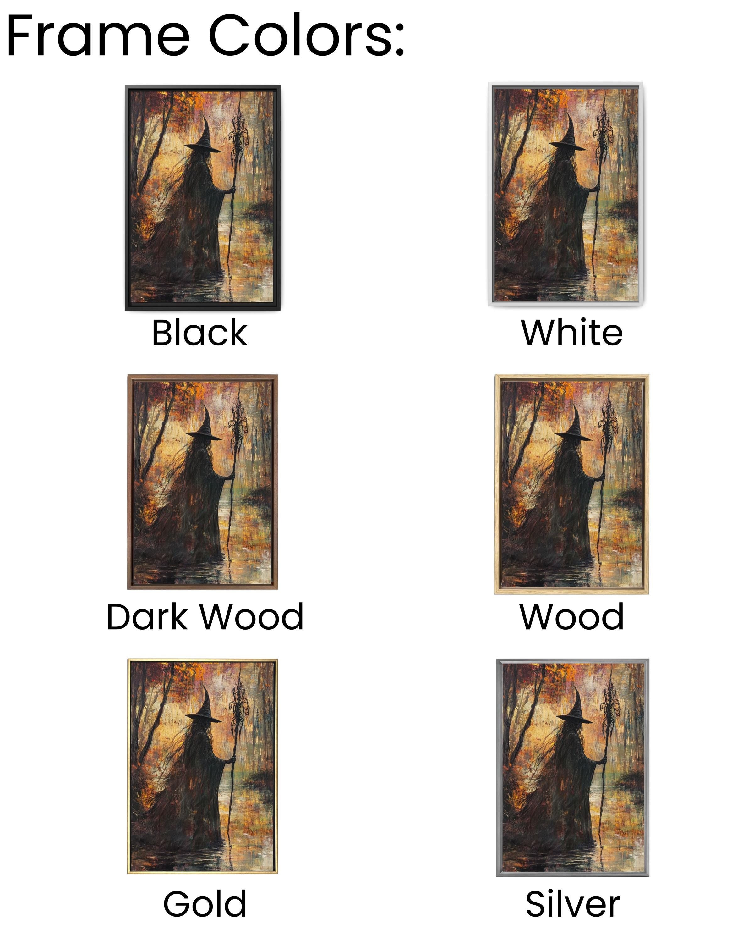 Autumn Witch River Art: Fantasy Magic Scene, Fall Decor Canvas Wall Art Print – Premium Home Decor