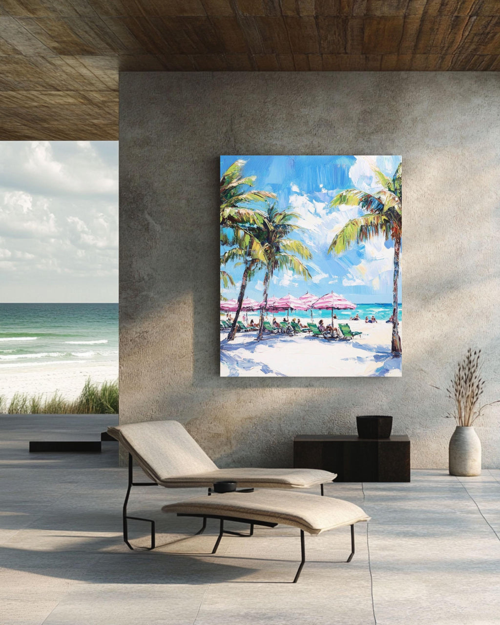 Miami Beach Art Print: Paul Kenton Style Coastal Decor Canvas Wall Art Print – Premium Home Decor