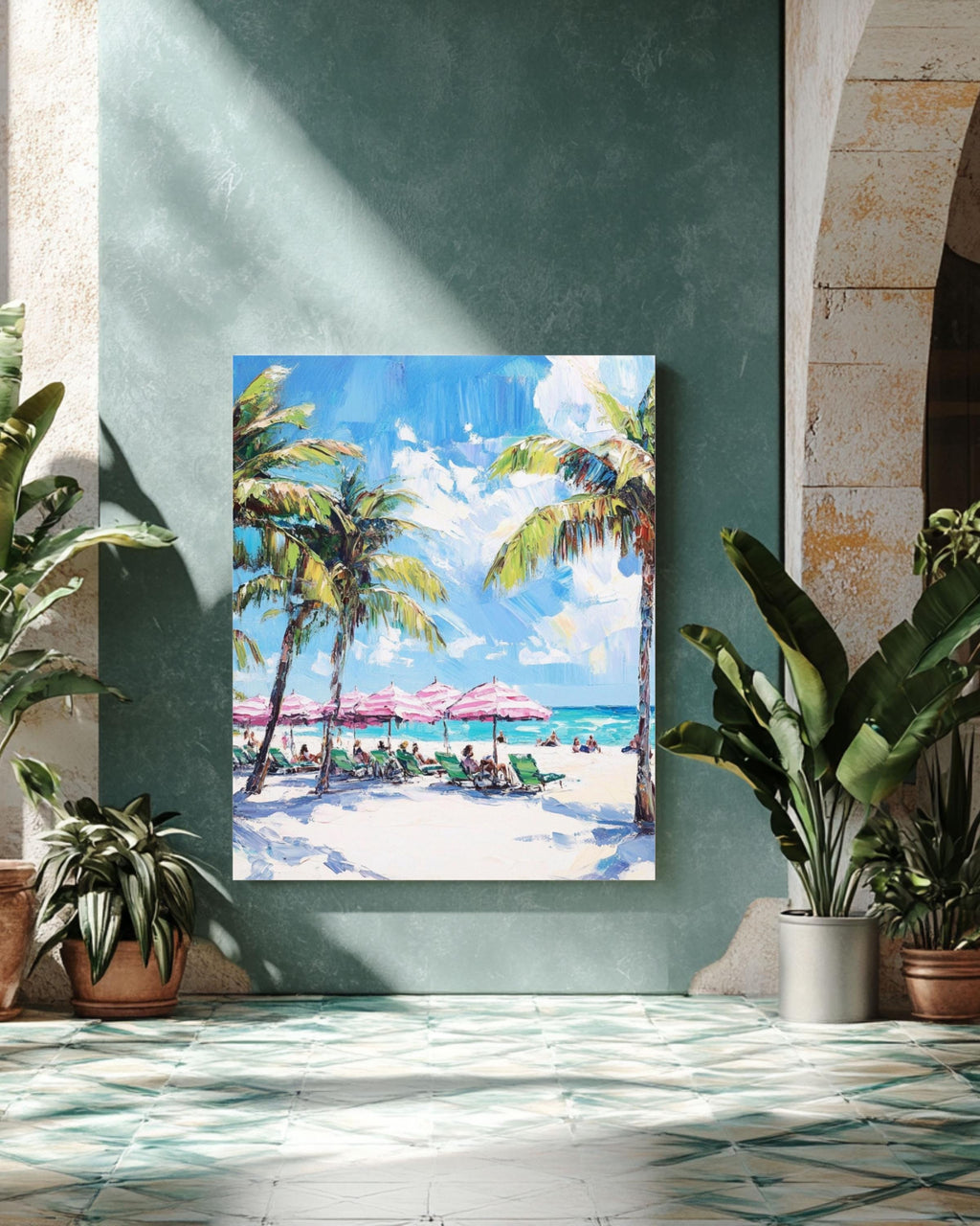Miami Beach Art Print: Paul Kenton Style Coastal Decor Canvas Wall Art Print – Premium Home Decor