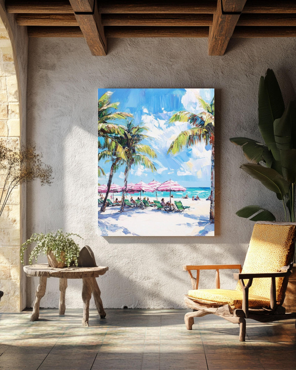 Miami Beach Art Print: Paul Kenton Style Coastal Decor Canvas Wall Art Print – Premium Home Decor