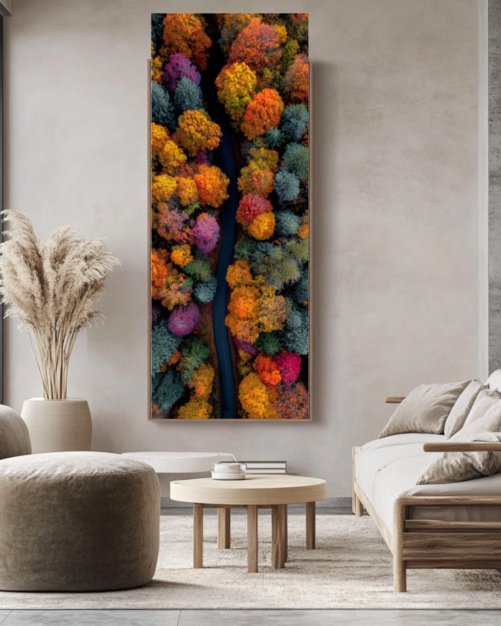 Aerial Autumn Forest Canvas Print â€“ Colorful Drone View Landscape Canvas Wall Art – Modern Decor Print