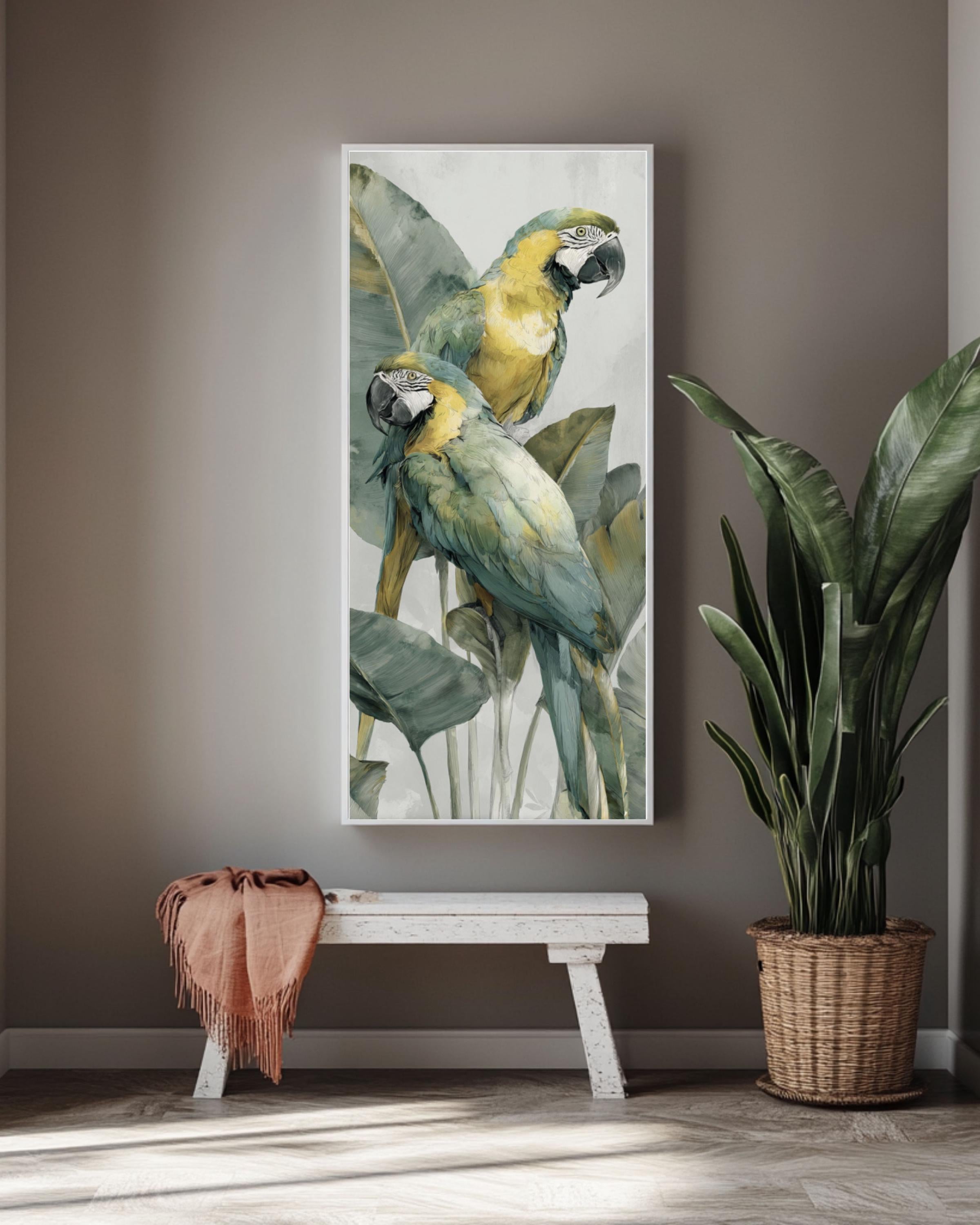 Macaw Watercolor Print: Tropical Parrot Art, Gabriele Dellâ€™Otto Style Canvas Wall Art Print – Premium Home Decor