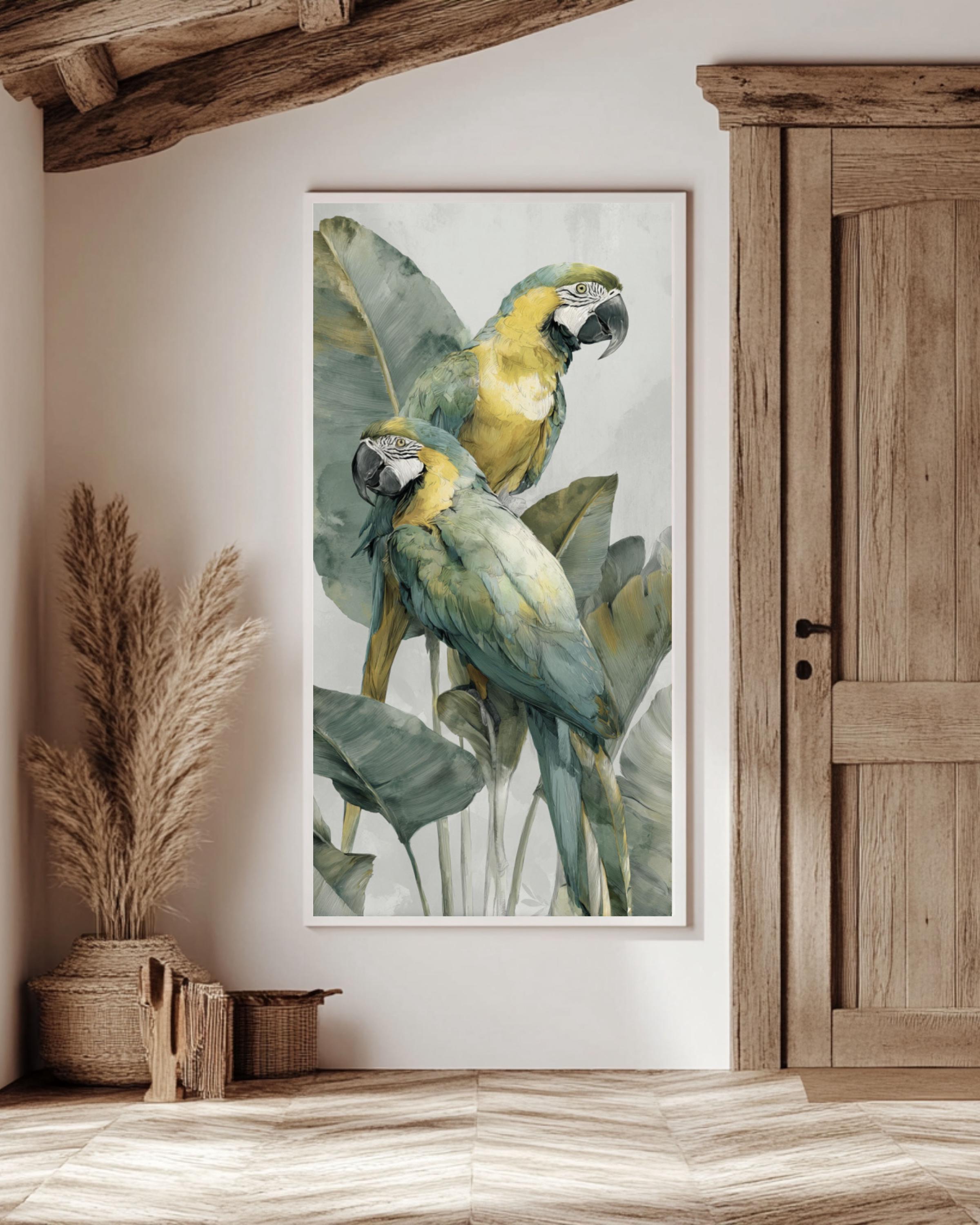 Macaw Watercolor Print: Tropical Parrot Art, Gabriele Dellâ€™Otto Style Canvas Wall Art Print – Premium Home Decor