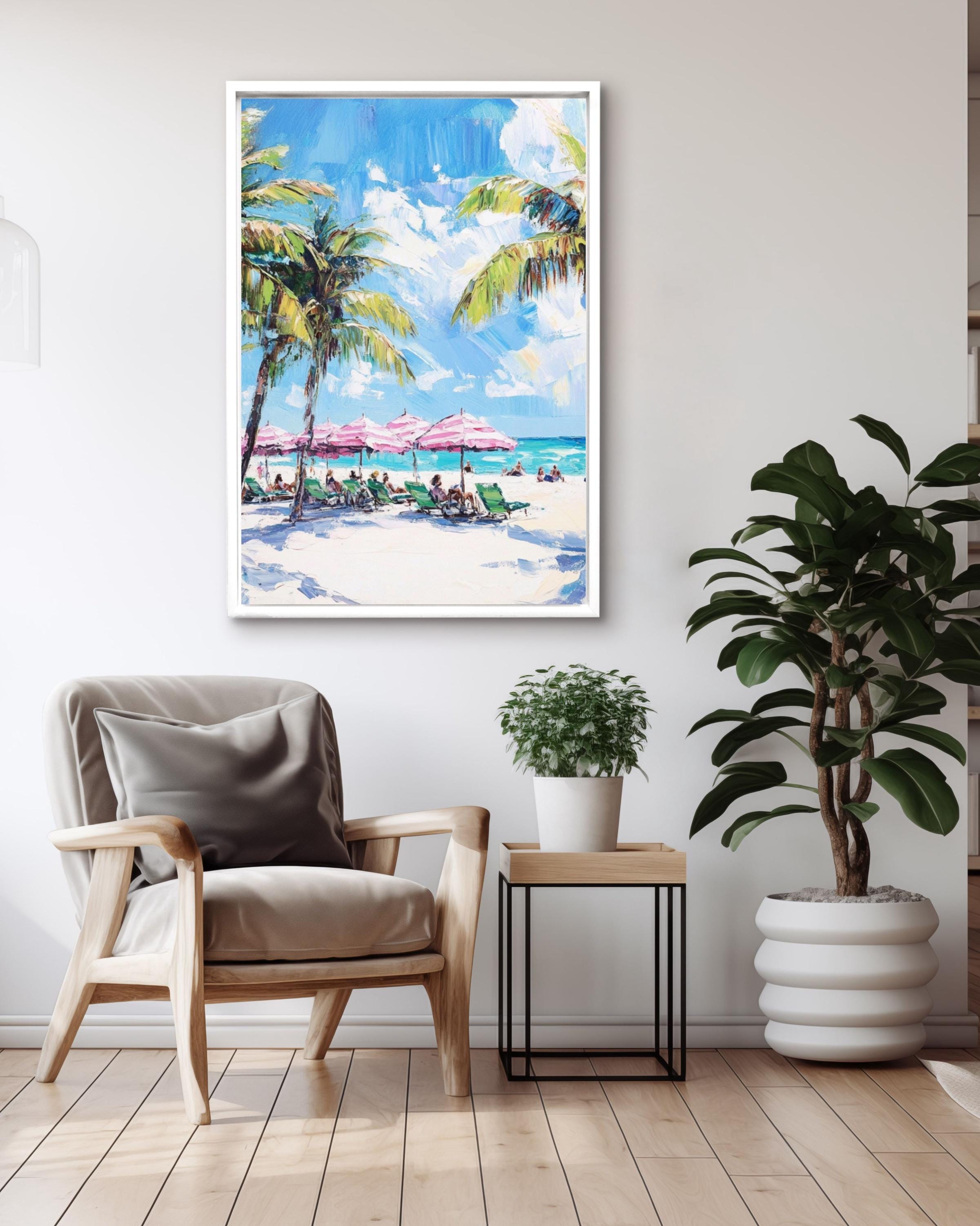 Miami Beach Art Print: Paul Kenton Style Coastal Decor Canvas Wall Art Print – Premium Home Decor