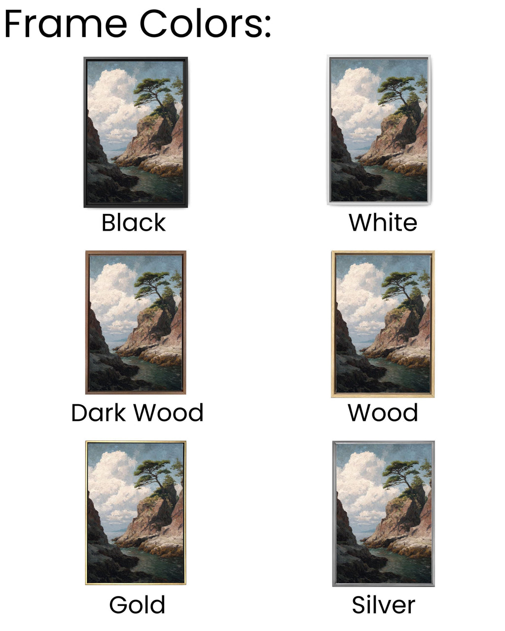 Lone Pine Tree Coastal Print: Muted Landscape Art, Henry John Bemis Style Canvas Wall Art – Modern Decor Print