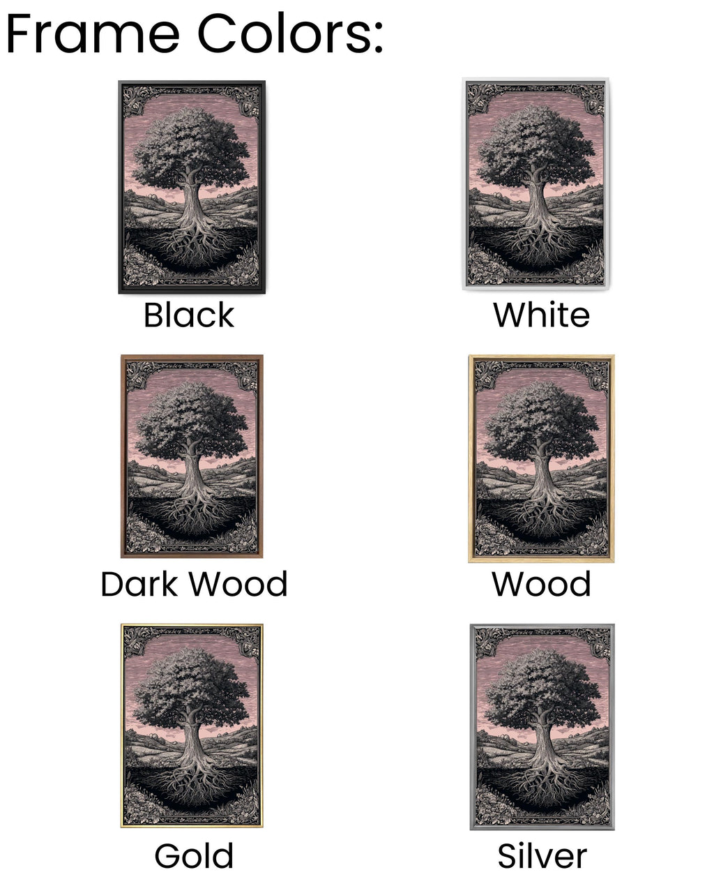 Art Nouveau Oak Tree Print: Ornate Nature Wall Art Canvas Wall Art – Modern Decor Print