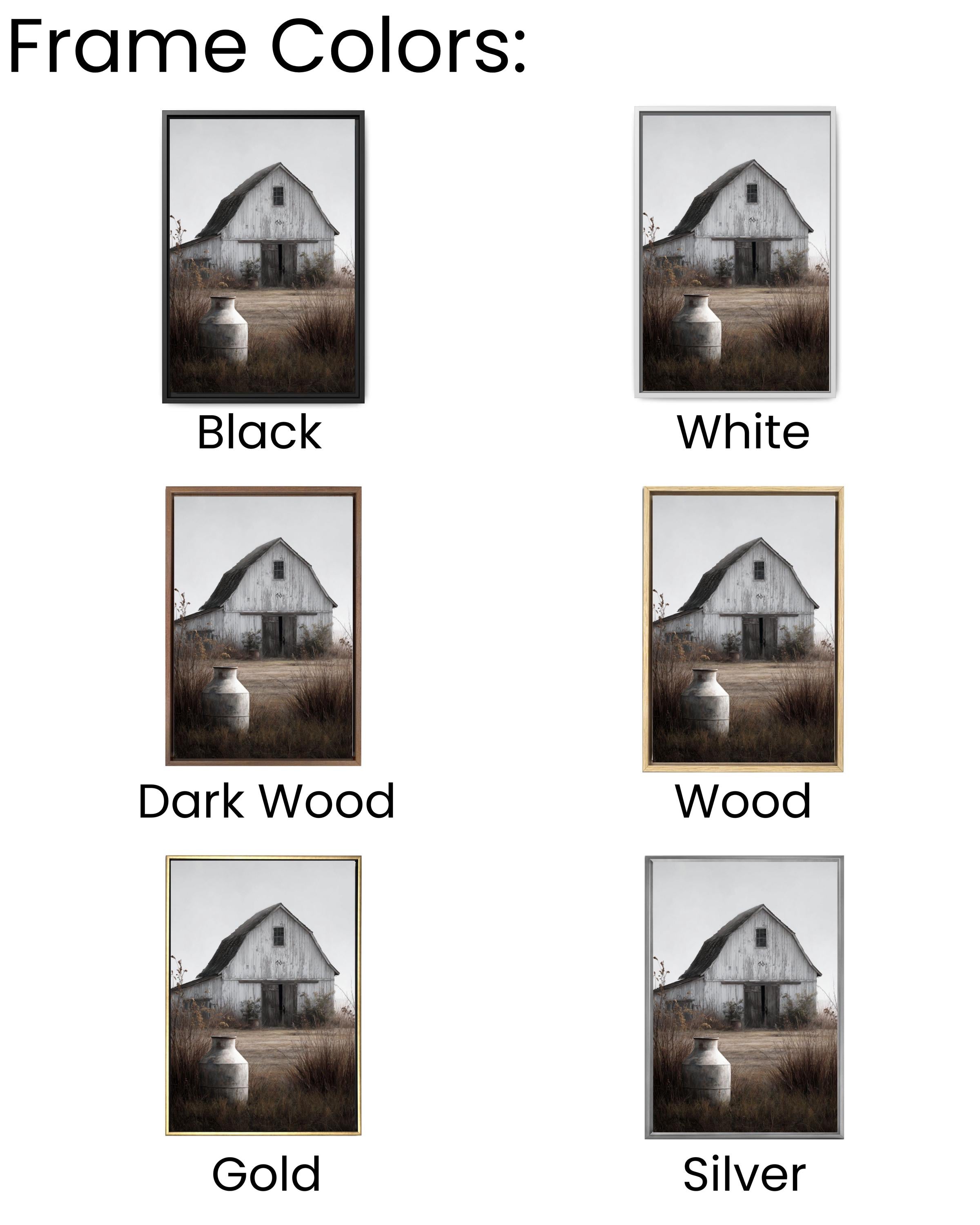 Rustic White Barn Print: Farmhouse Milk Can, Arrow Detail Canvas Wall Art – Modern Decor Print