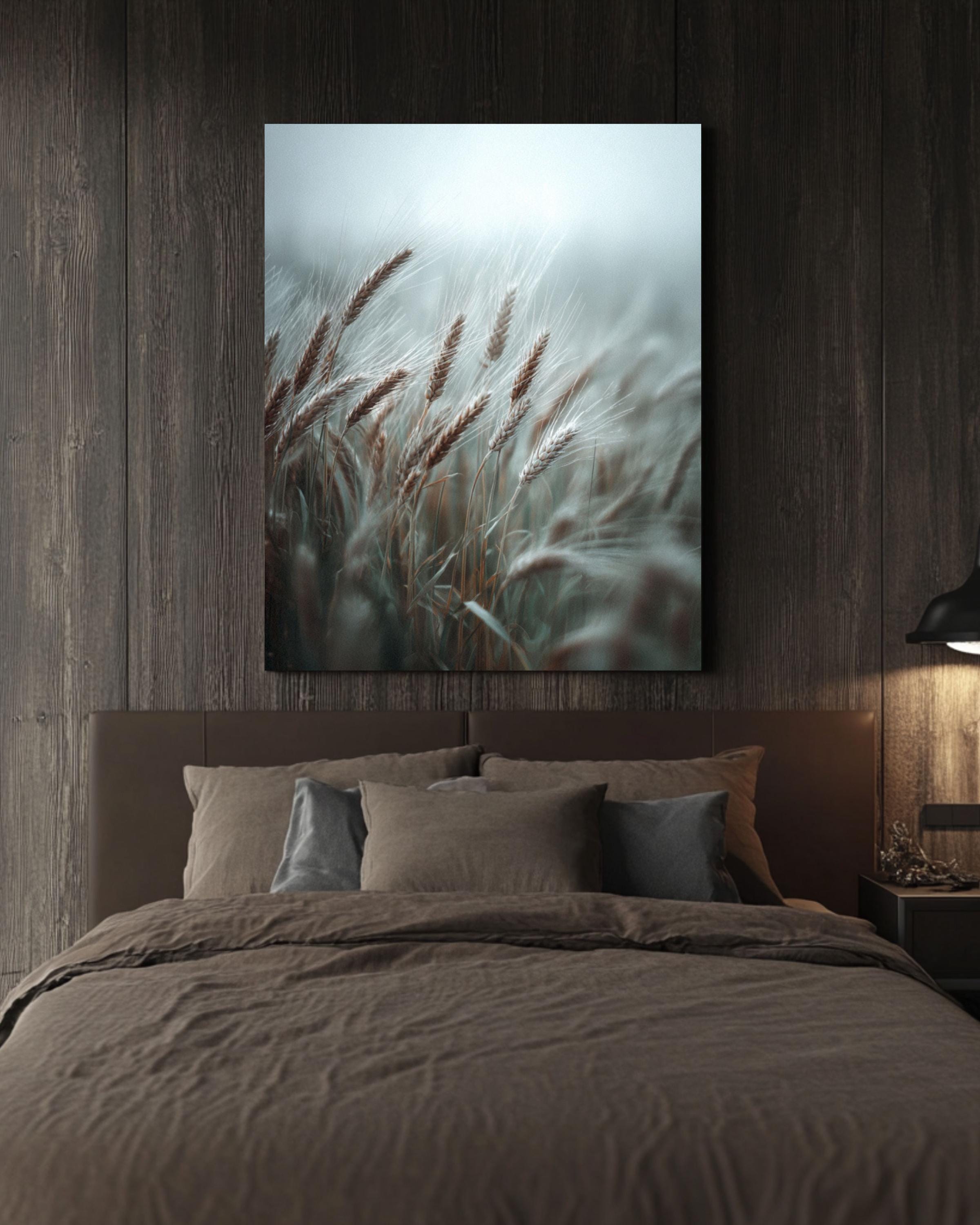 Minimalist Wheat Field Photo: Award-Winning Nature Art Print Canvas Wall Art – Modern Decor Print