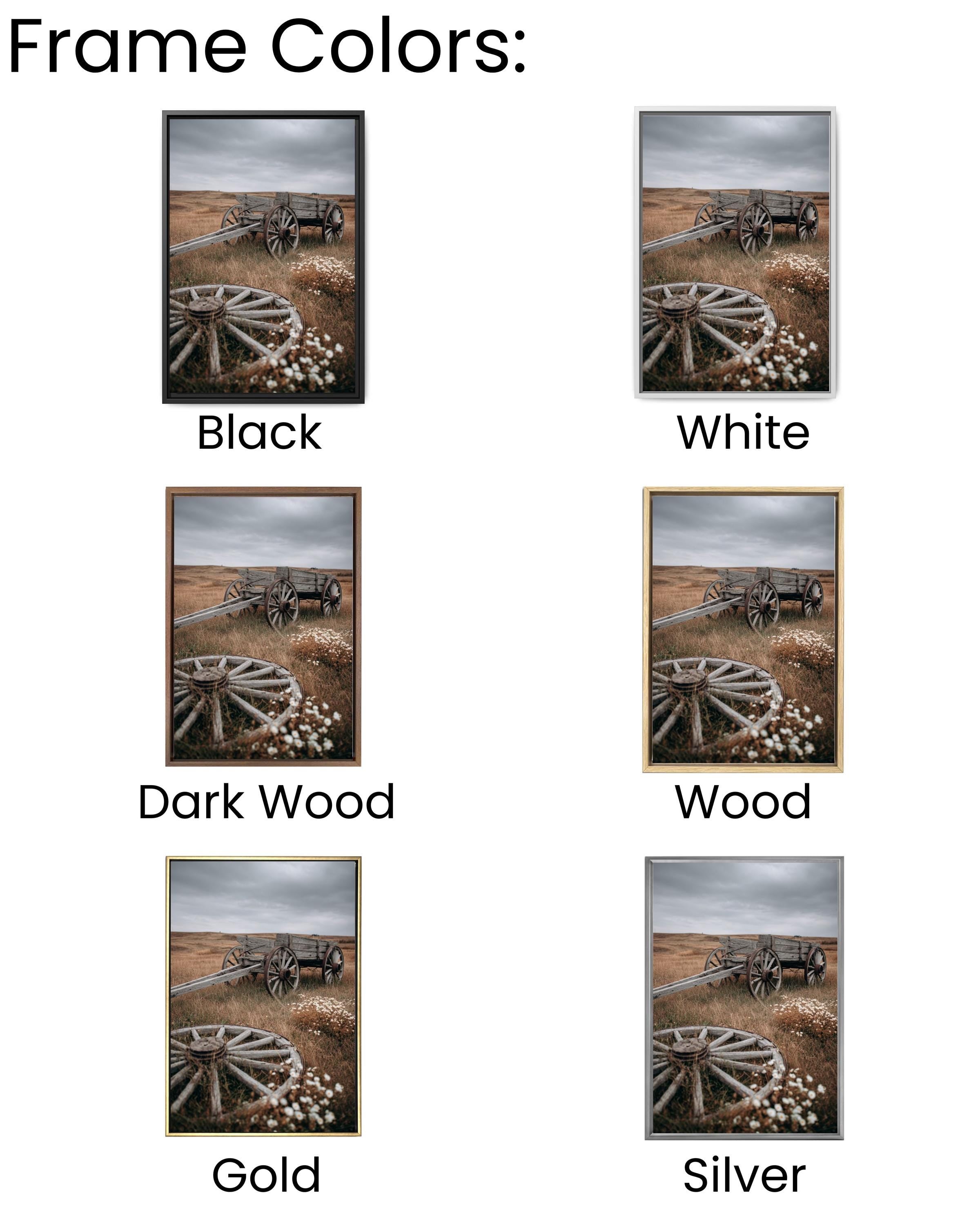 Rustic Wooden Cart in Field: Autumn Landscape Photography Canvas Wall Art – Modern Decor Print
