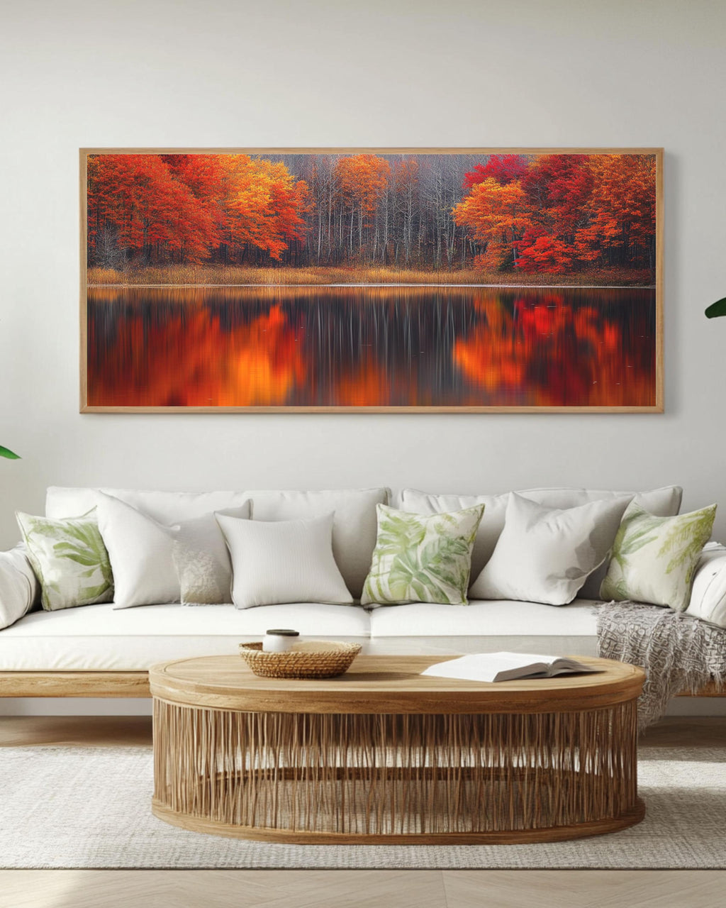 Panoramic Fall Foliage Wall Art – Vibrant Autumn Landscape Canvas Print