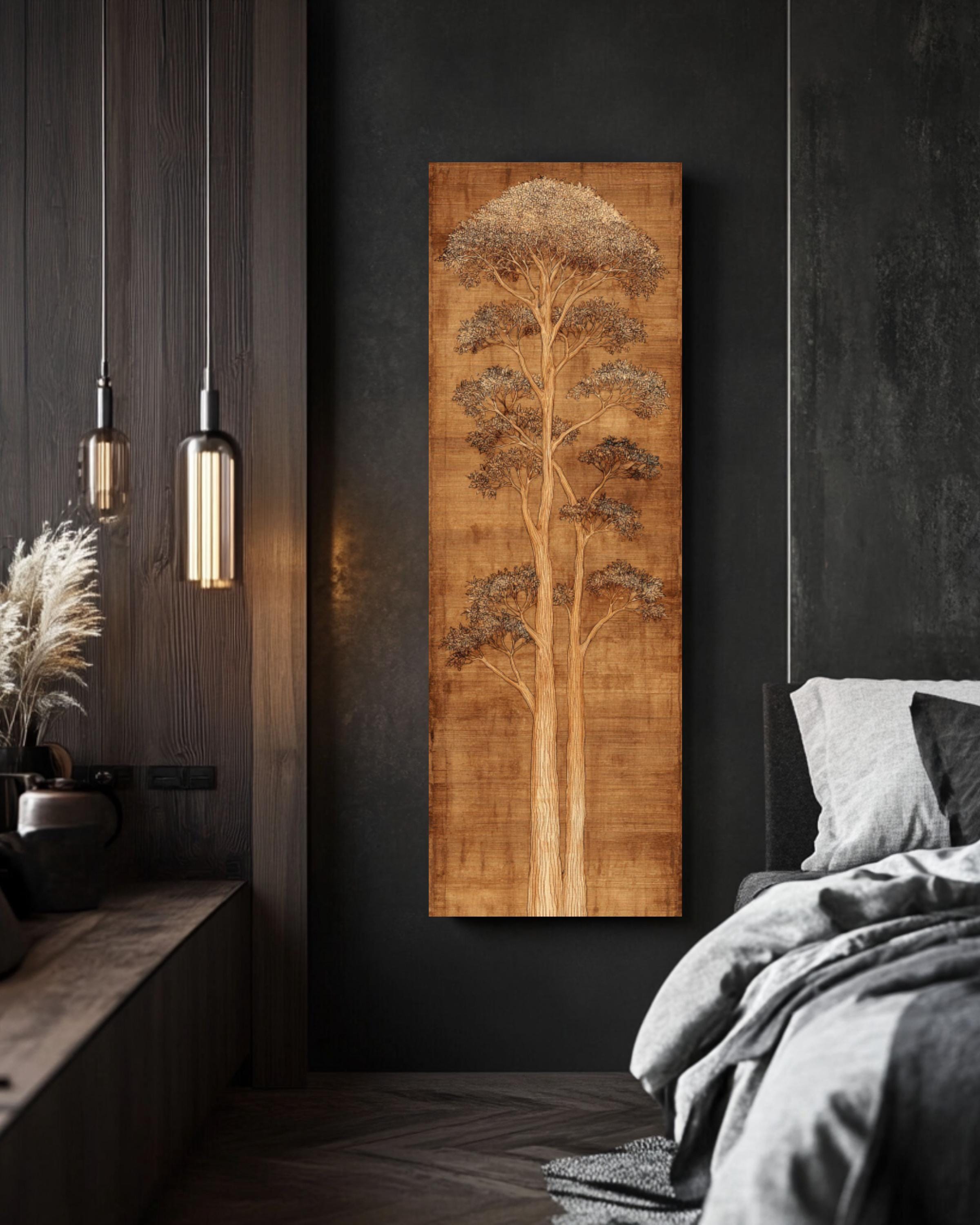 Egyptian Papyrus Tree Art: Ancient Style Poster, Canvas or Framed Print Canvas Wall Art – Modern Decor Print