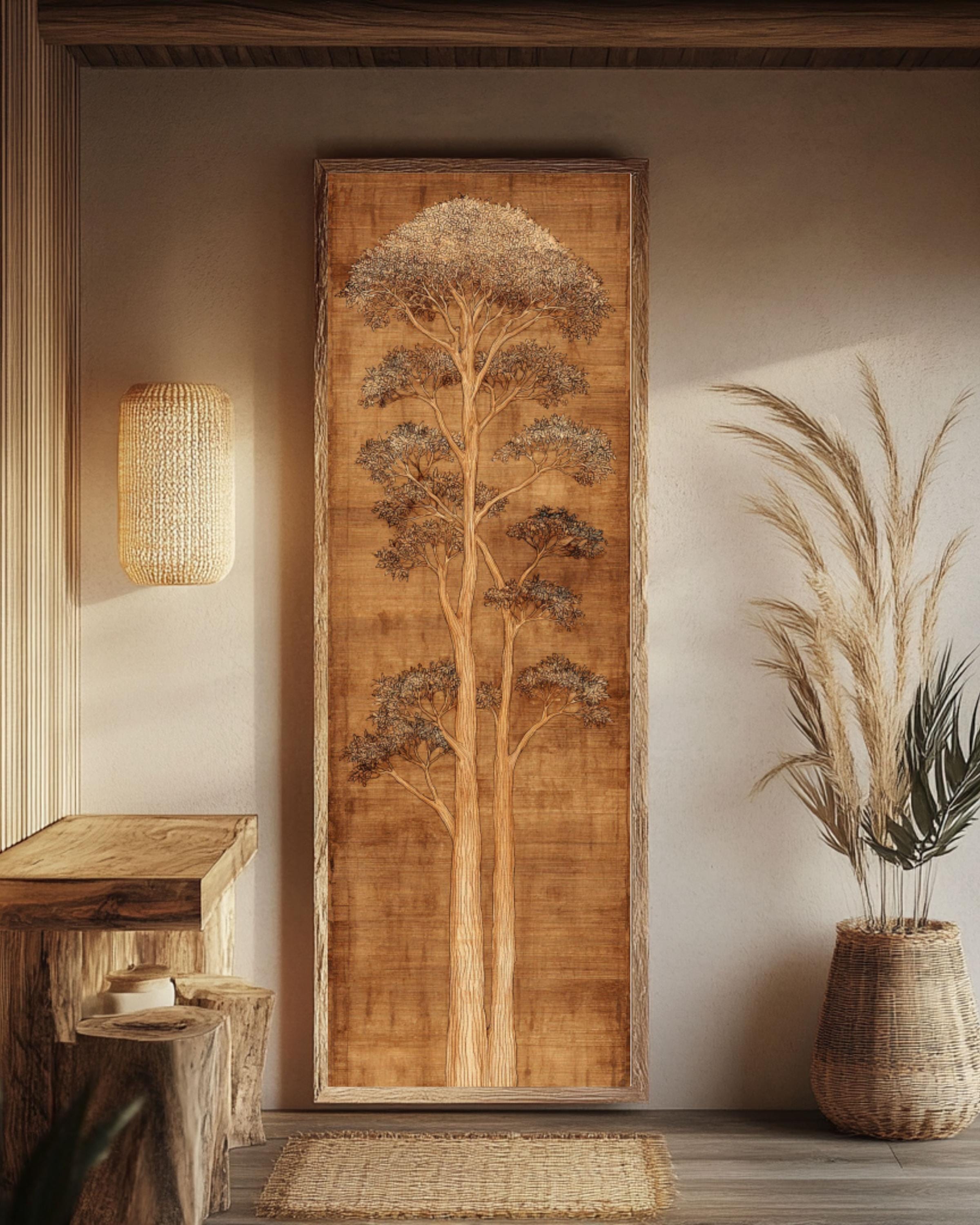 Egyptian Papyrus Tree Art: Ancient Style Poster, Canvas or Framed Print Canvas Wall Art – Modern Decor Print