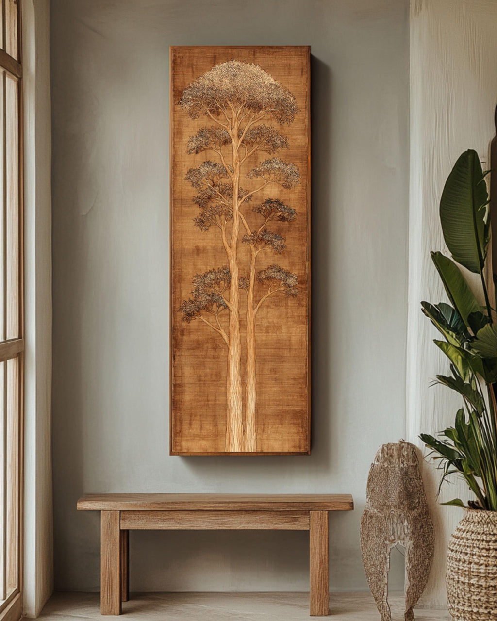 Egyptian Papyrus Tree Art: Ancient Style Poster, Canvas or Framed Print Canvas Wall Art – Modern Decor Print