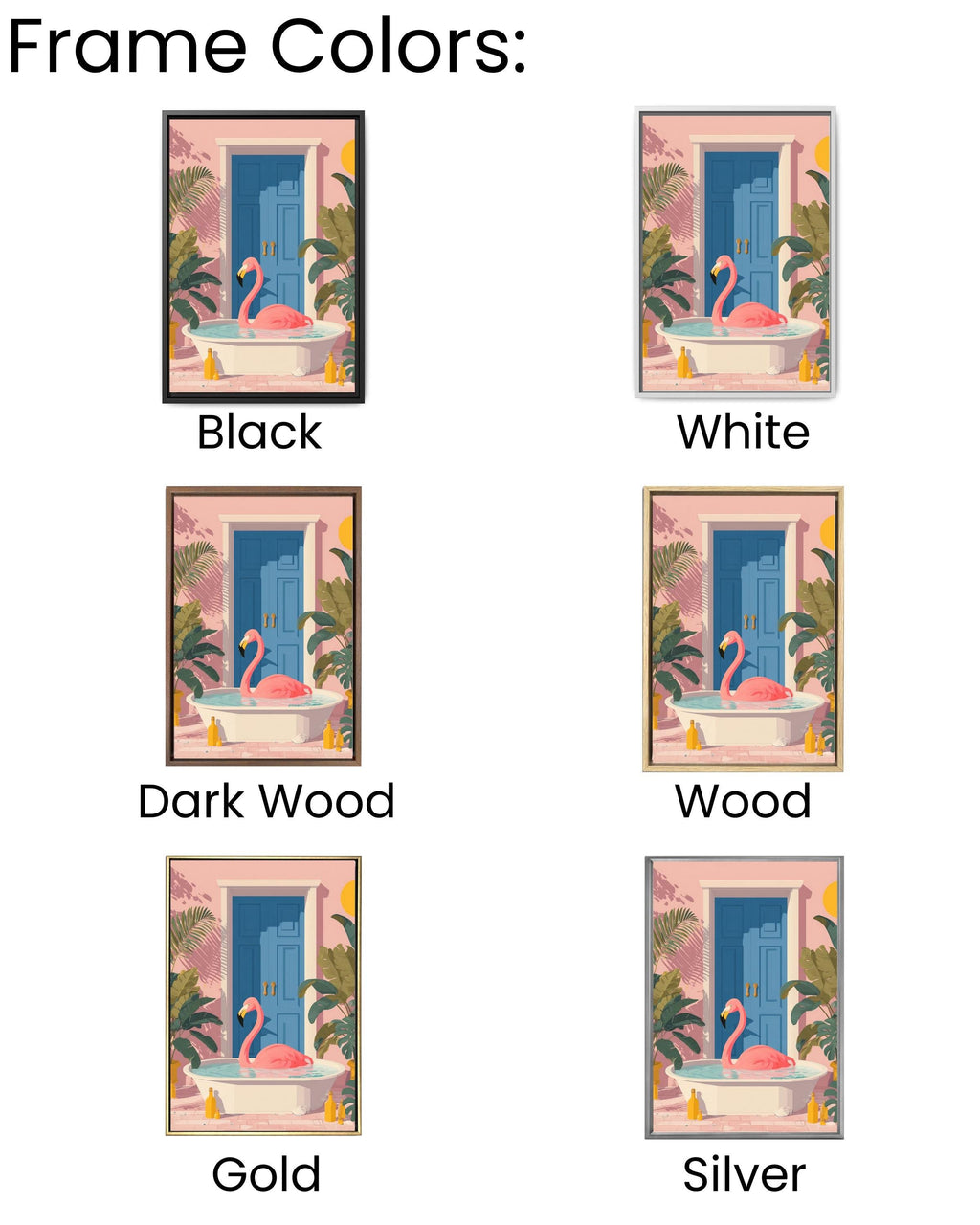Matisse Flamingo Bath Art: Pastel Tropical Bathroom Decor Canvas Wall Art – Modern Decor Print