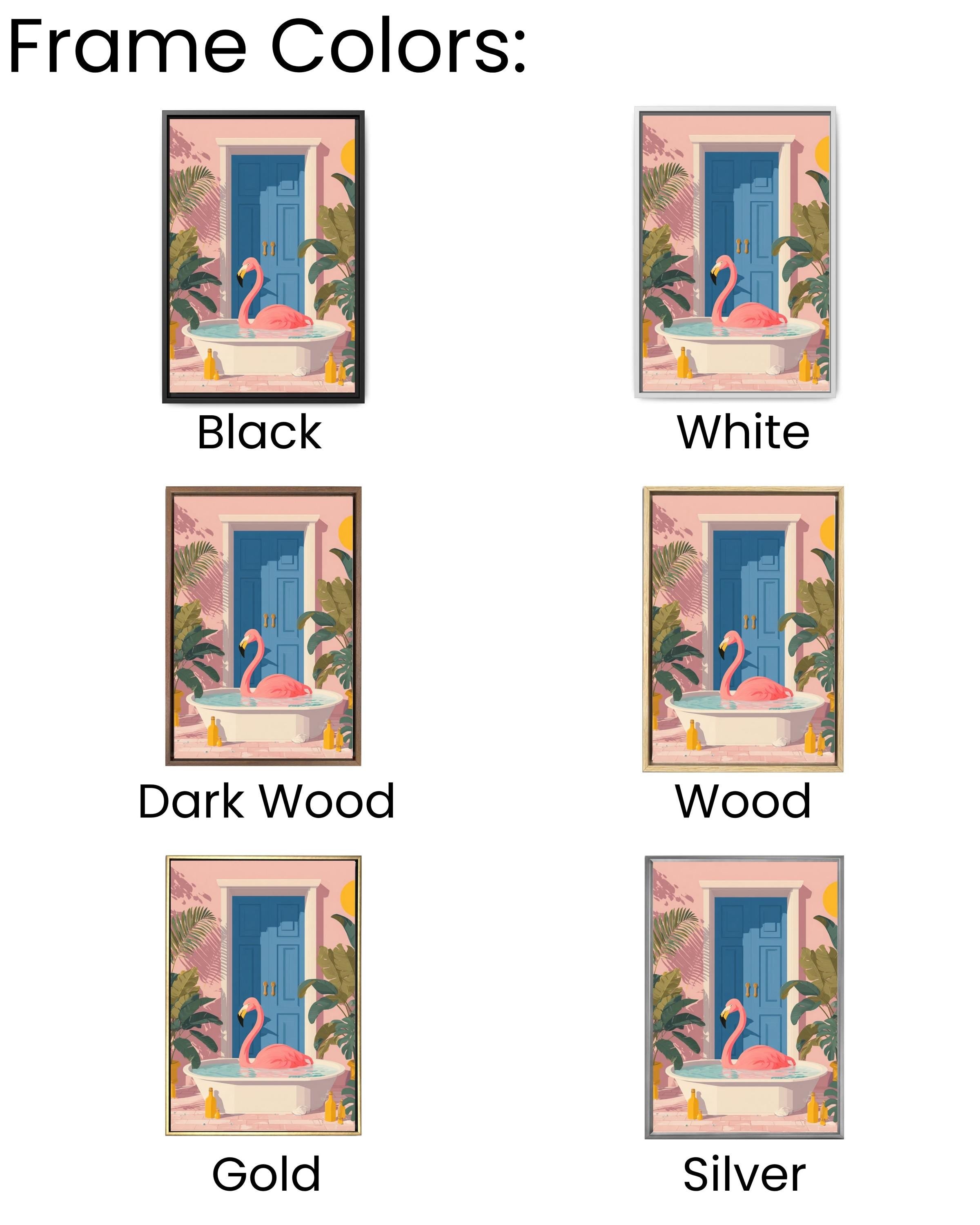 Matisse Flamingo Bath Art: Pastel Tropical Bathroom Decor Canvas Wall Art – Modern Decor Print
