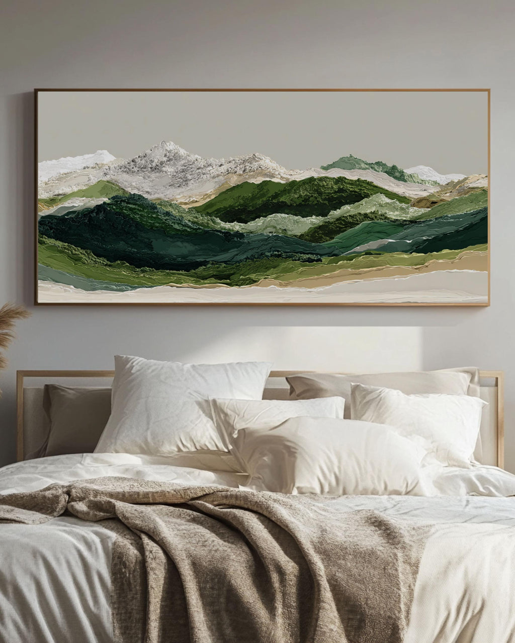 Andes Mountain Landscape Art: Earth Tone Canvas or Framed Print Canvas Wall Art – Modern Decor Print