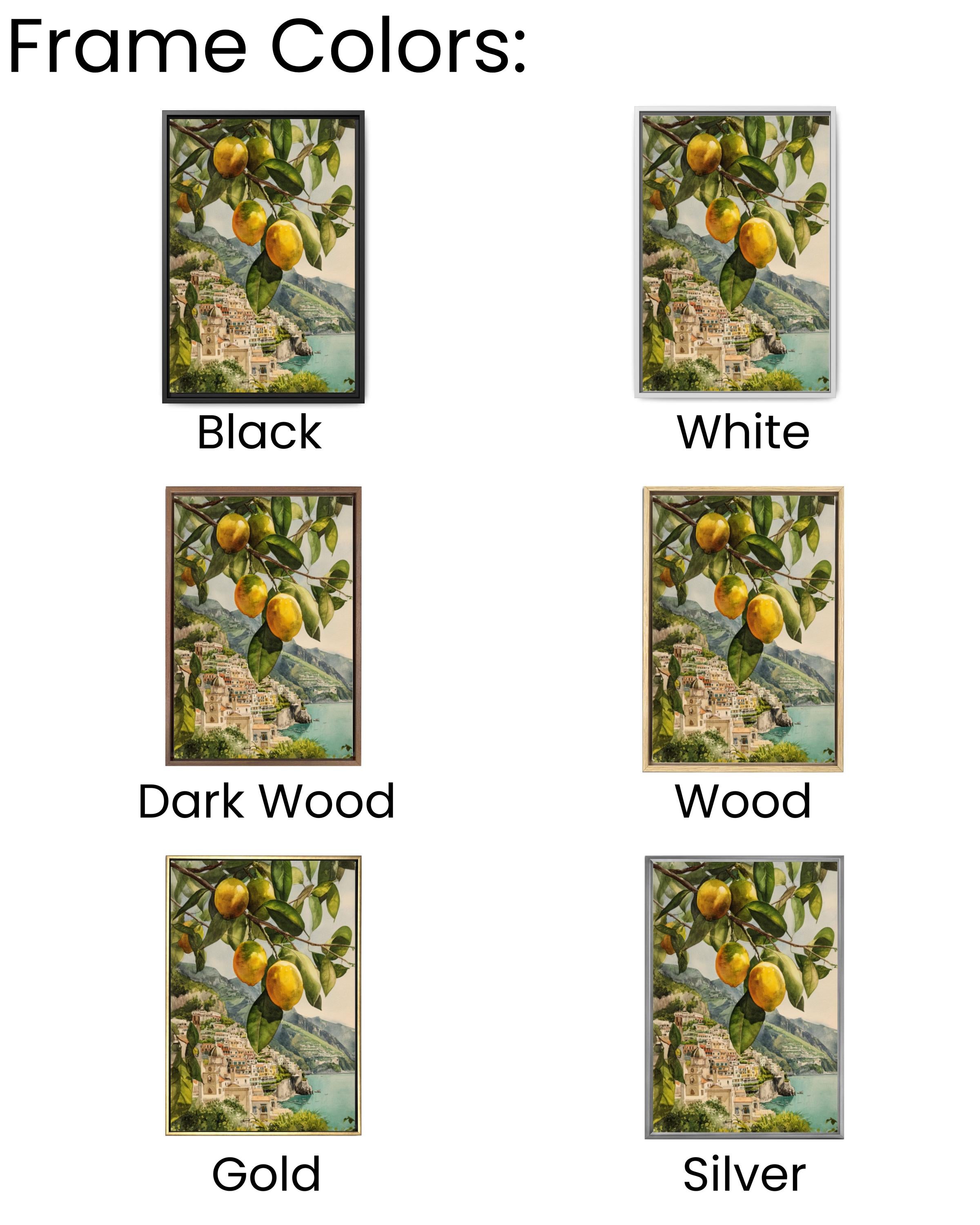 Amalfi Coast Lemon Tree Print: Italian Coastal Art, Ocean View Canvas Wall Art – Modern Decor Print