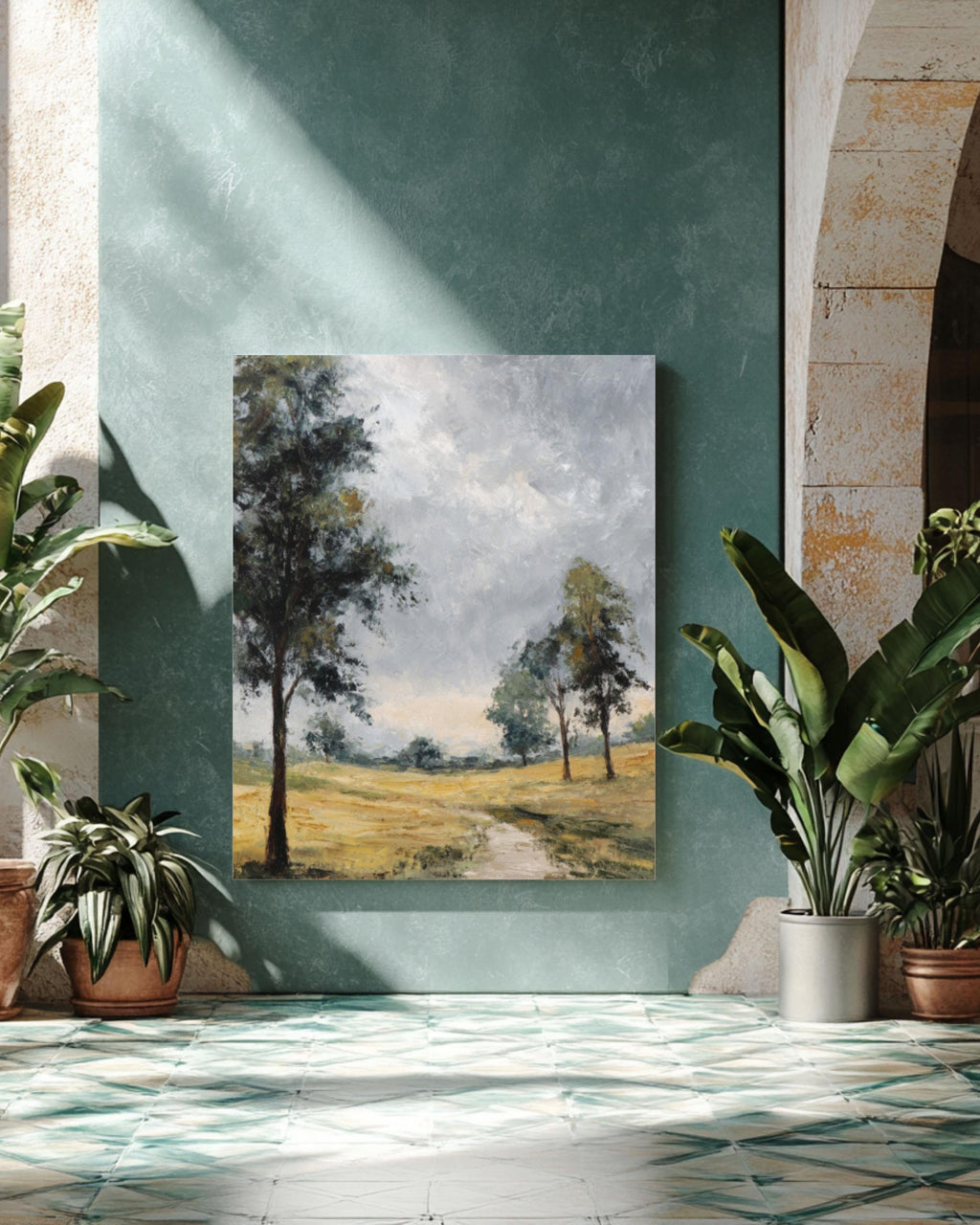 John Constable Style English Countryside Landscape Art Print: Canvas or Framed Canvas Wall Art – Modern Decor Print