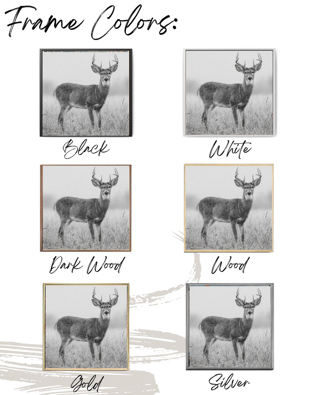 White-Tailed Deer Pencil Wall Art | Rustic Wildlife Canvas Print