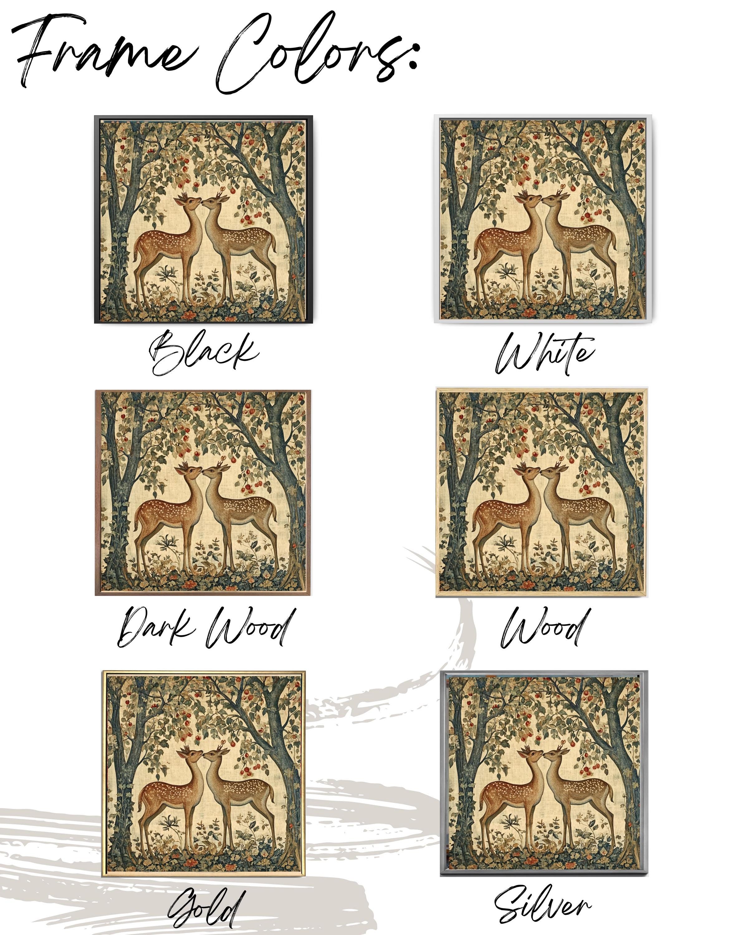 William Morris Deer & Fox Art Print: Vintage Autumn Forest Tapestry Canvas Wall Art – Modern Decor Print