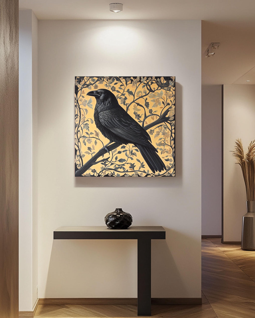 William Morris Raven Wall Art Print | Gothic Floral Tapestry Style Poster