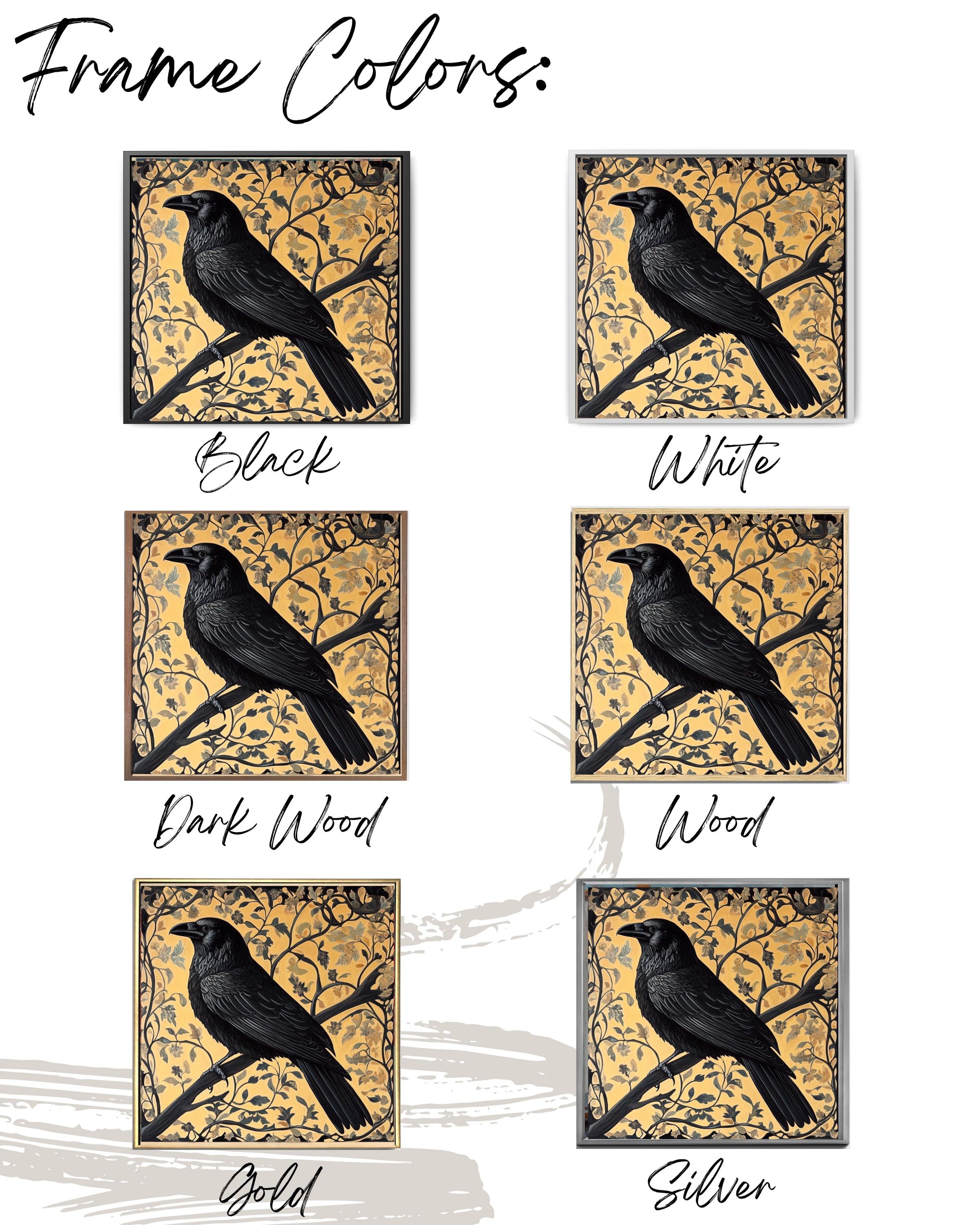 William Morris Raven Wall Art Print | Gothic Floral Tapestry Style Poster
