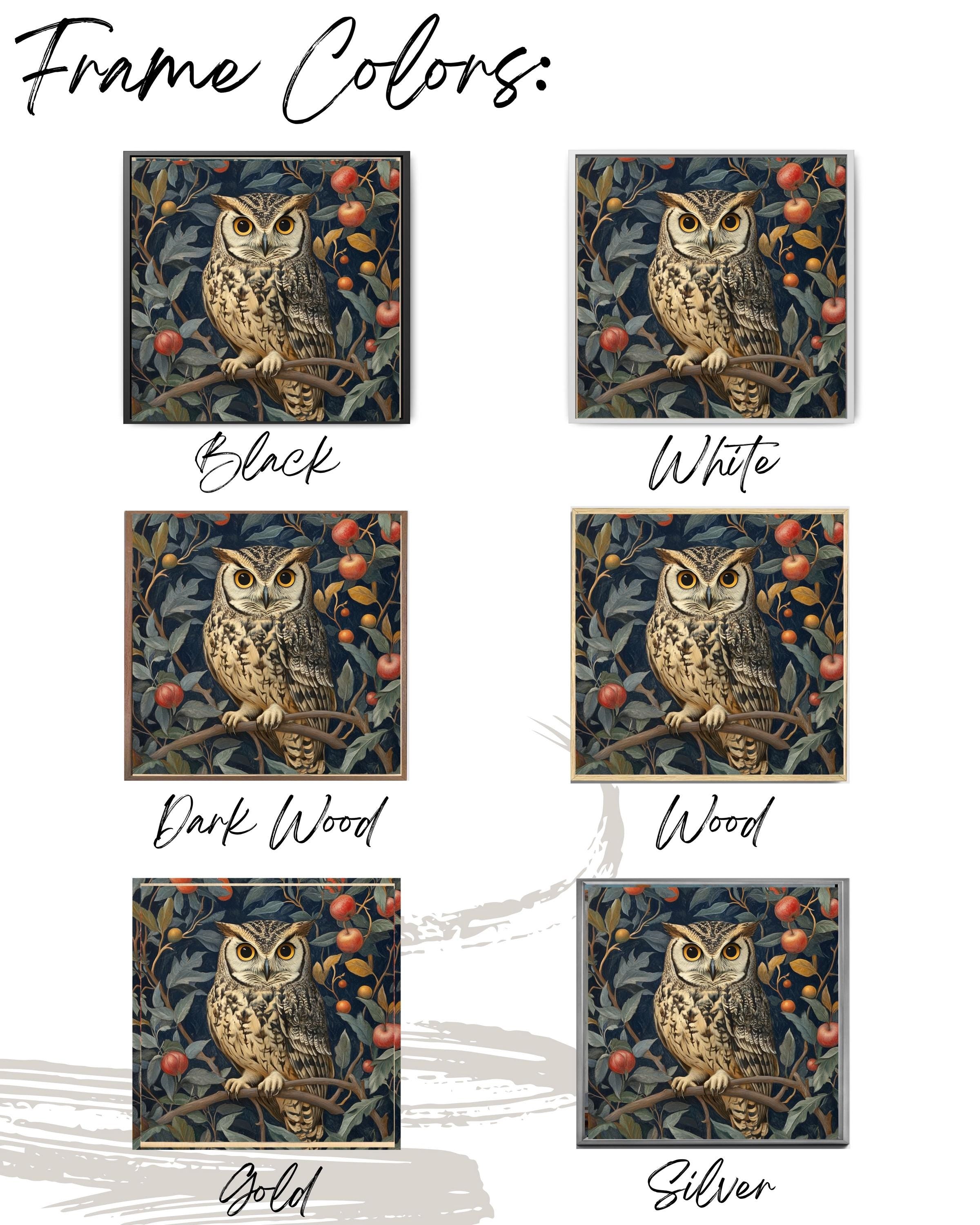 William Morris Owl Art Print: Vintage Floral Tapestry Style Canvas Wall Art – Modern Decor Print