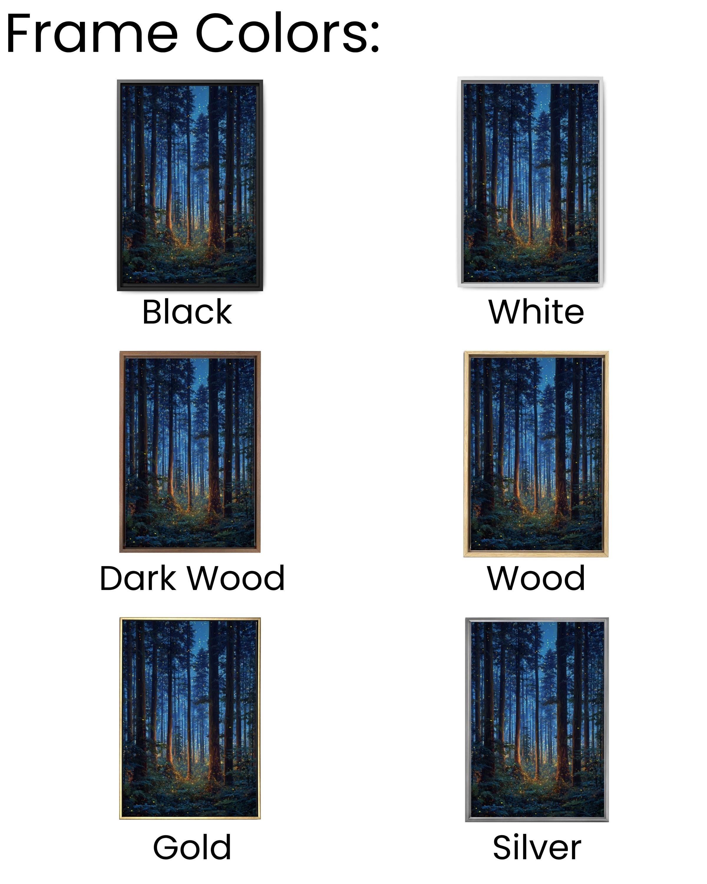 Firefly Enchanted Forest Wall Art | Starry Night Canvas Print