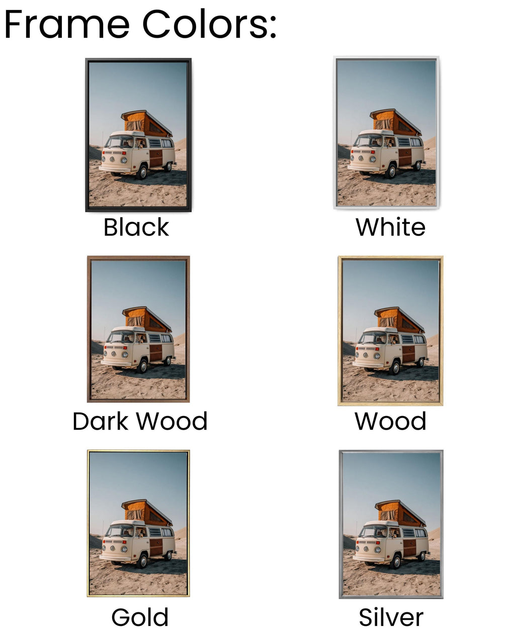 Vintage VW Camper Van Wall Art Print | Retro Travel Neutral Tones
