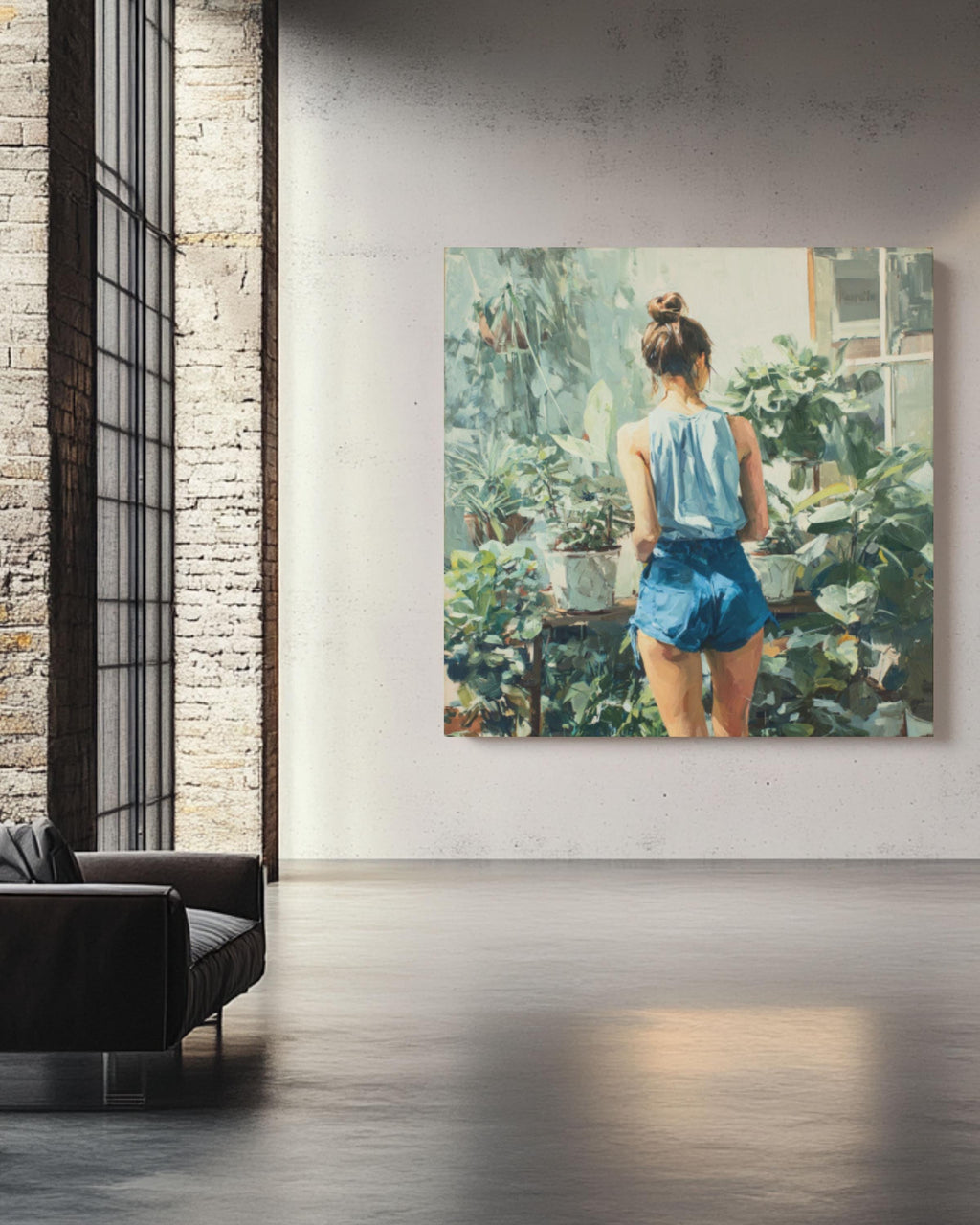 Strong Woman Gardening Wall Art | Feminist Pastel Oil Painting Print