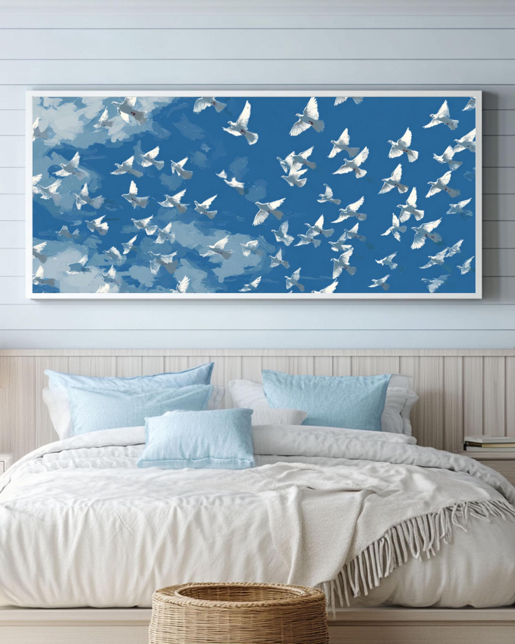 Matisse Style Birds in Flight Wall Art | Minimalist Abstract Canvas Print