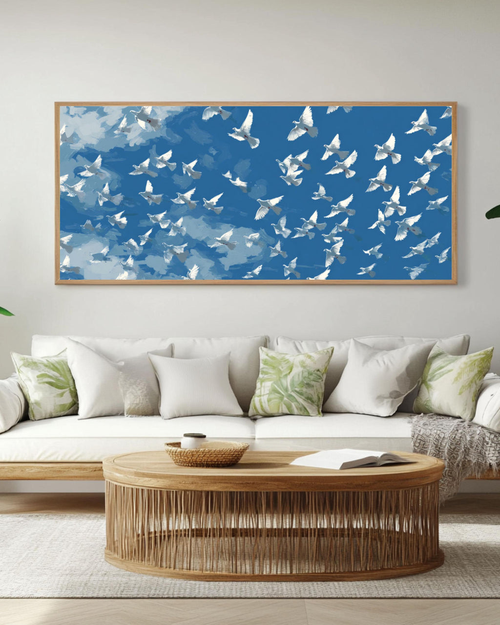 Matisse Style Birds in Flight Wall Art | Minimalist Abstract Canvas Print