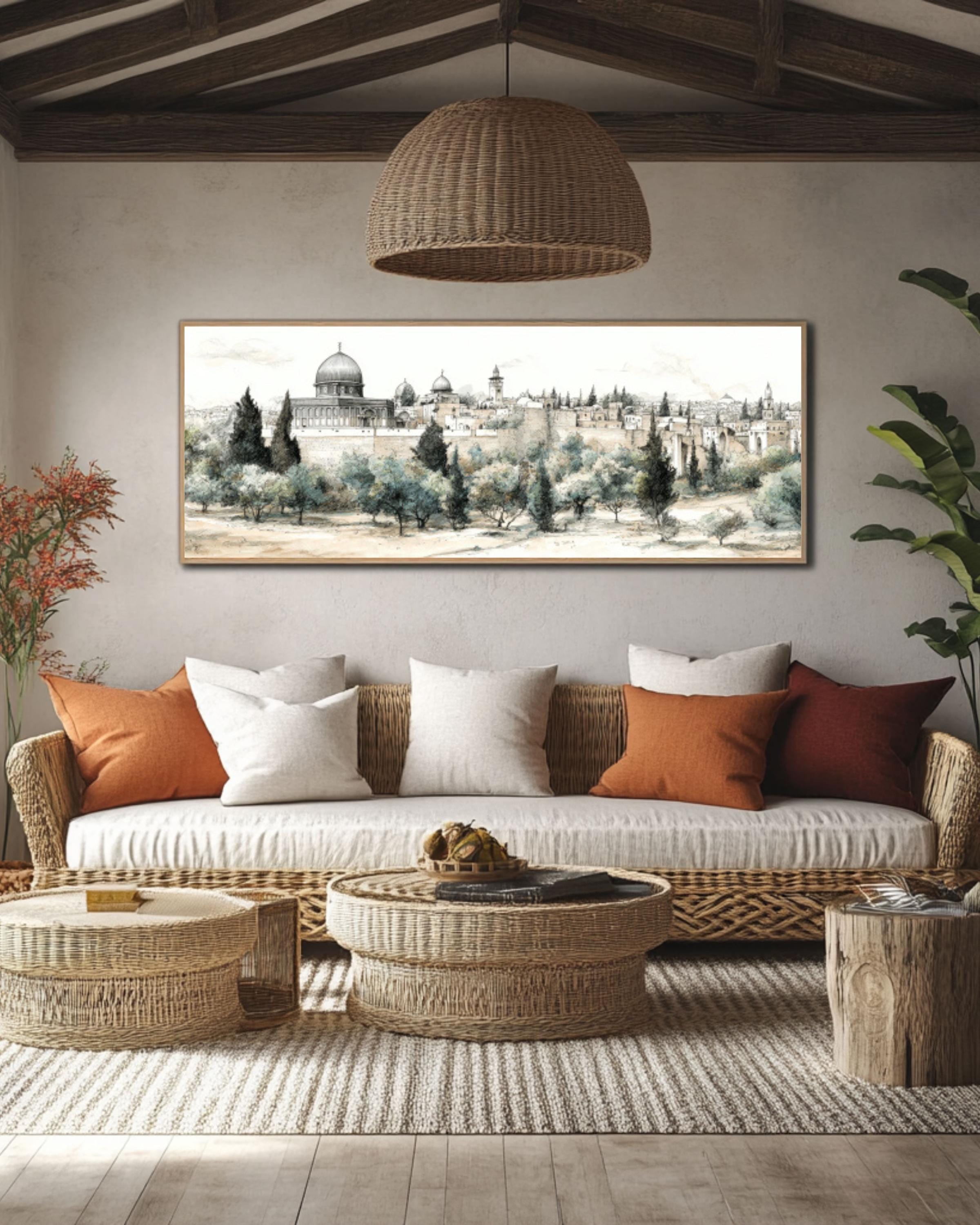 Al-Aqsa Mosque Jerusalem Wall Art | Watercolor Canvas Print