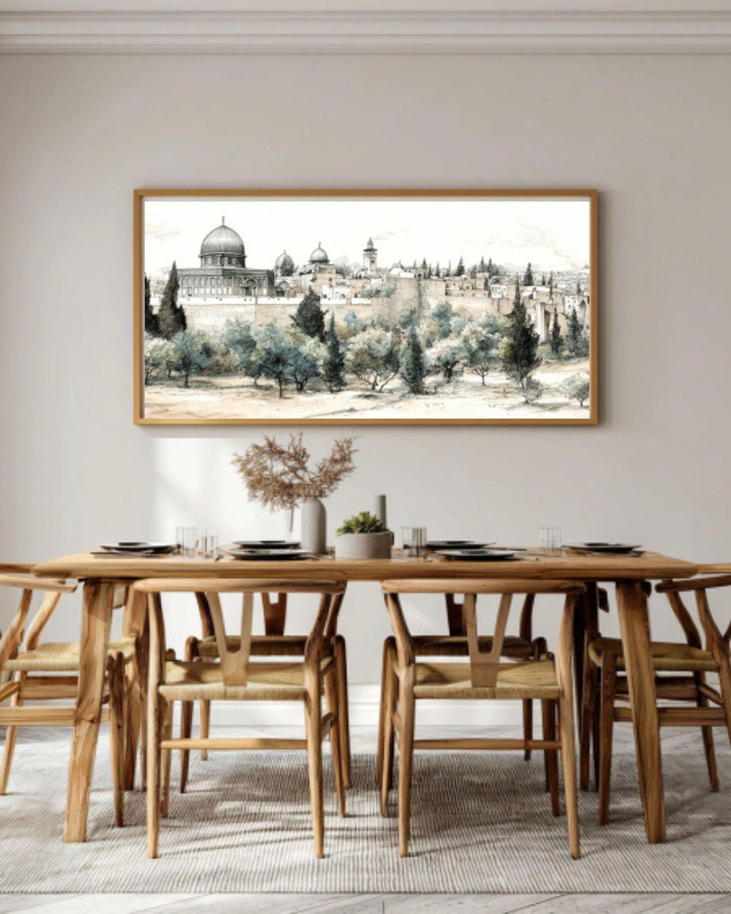 Al-Aqsa Mosque Jerusalem Wall Art | Watercolor Canvas Print