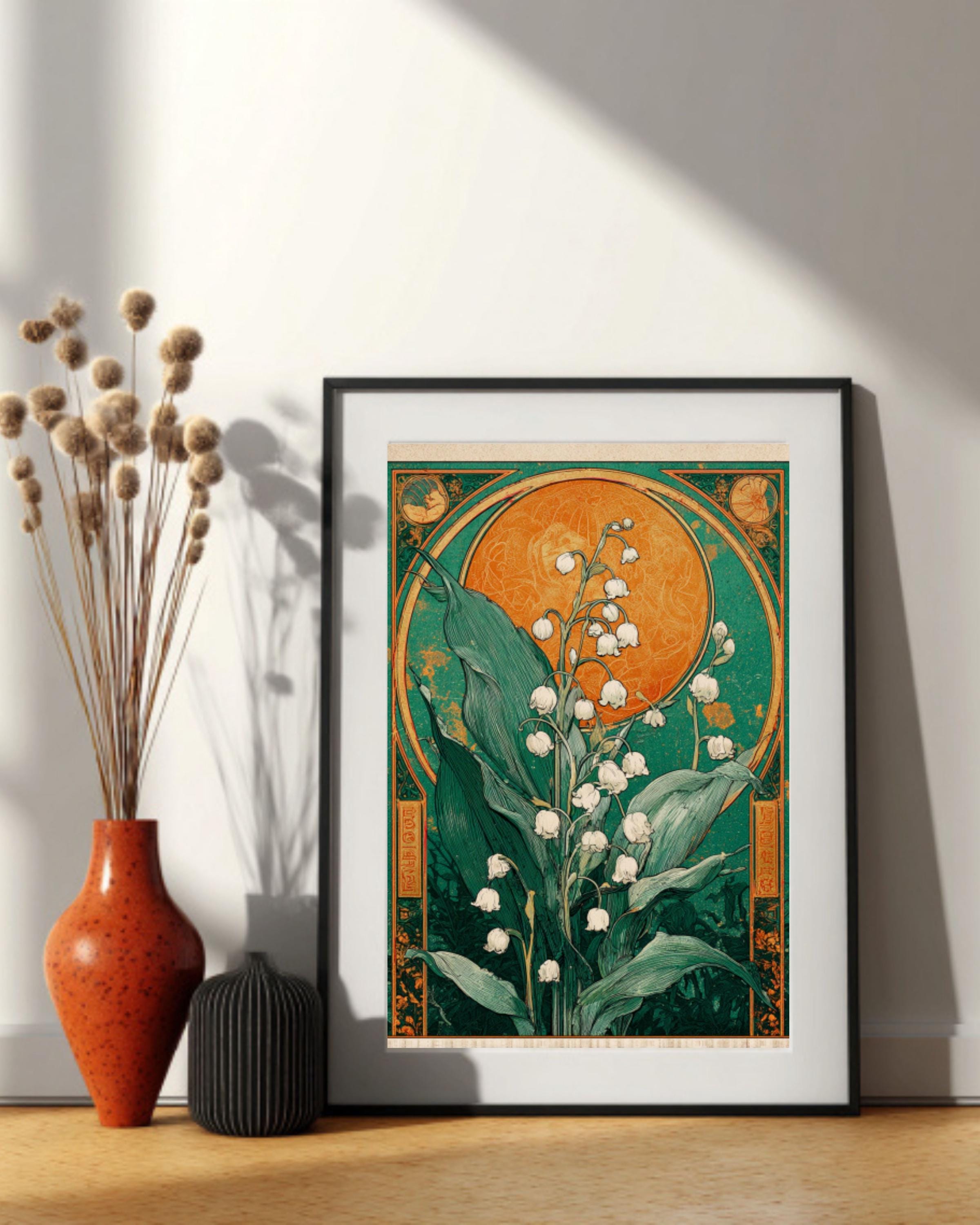 Lily of the Valley Wall Art Print | Vintage Floral Botanical Poster