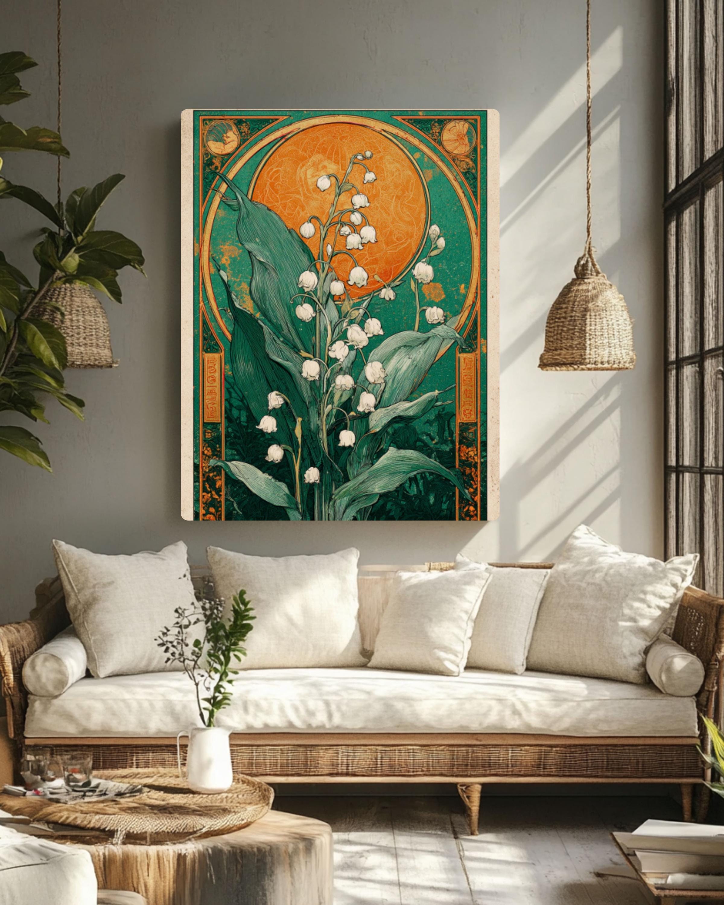 Lily of the Valley Wall Art Print | Vintage Floral Botanical Poster