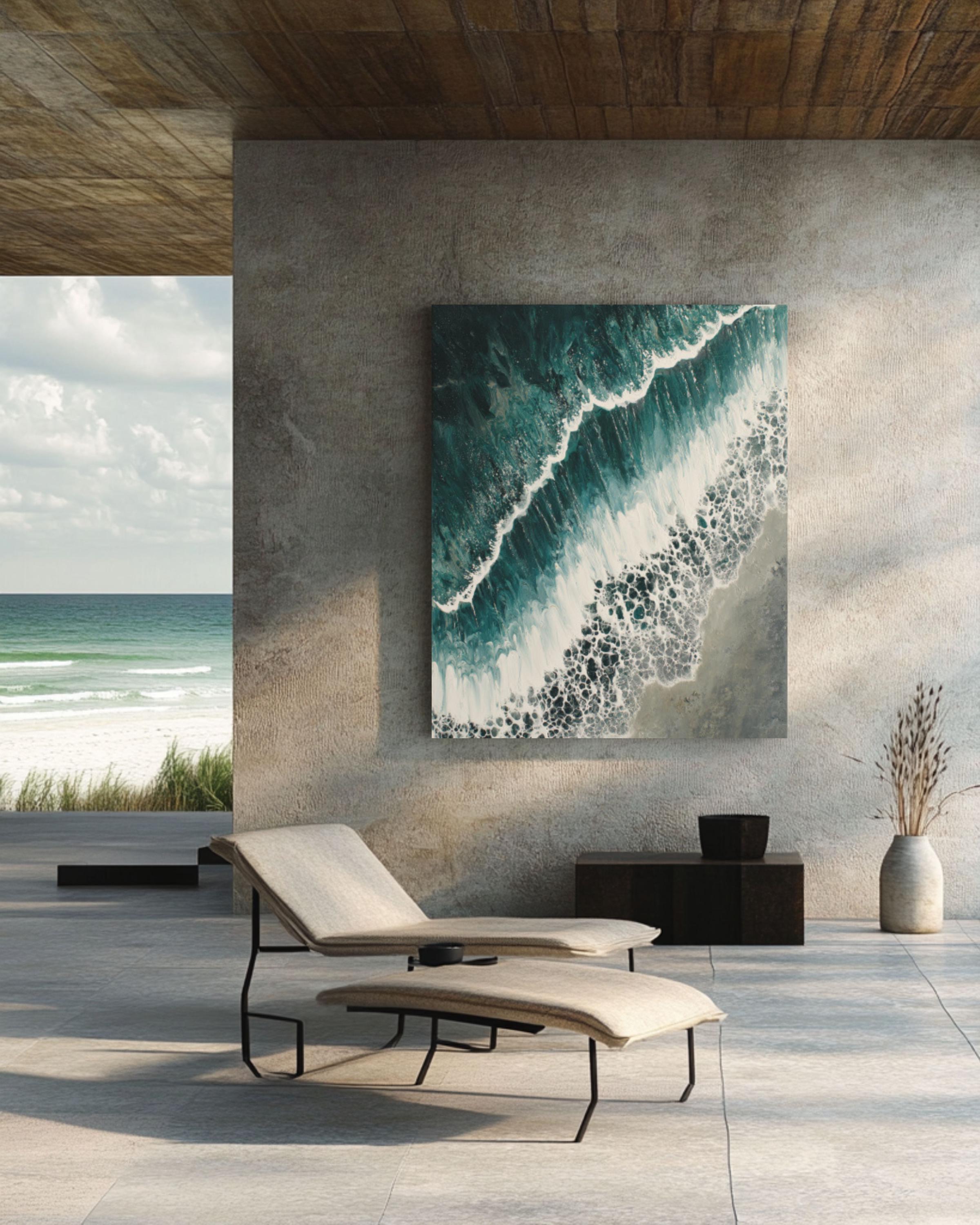 Abstract Arctic Coastal Aerial Wall Art | Minimalist Canvas Print