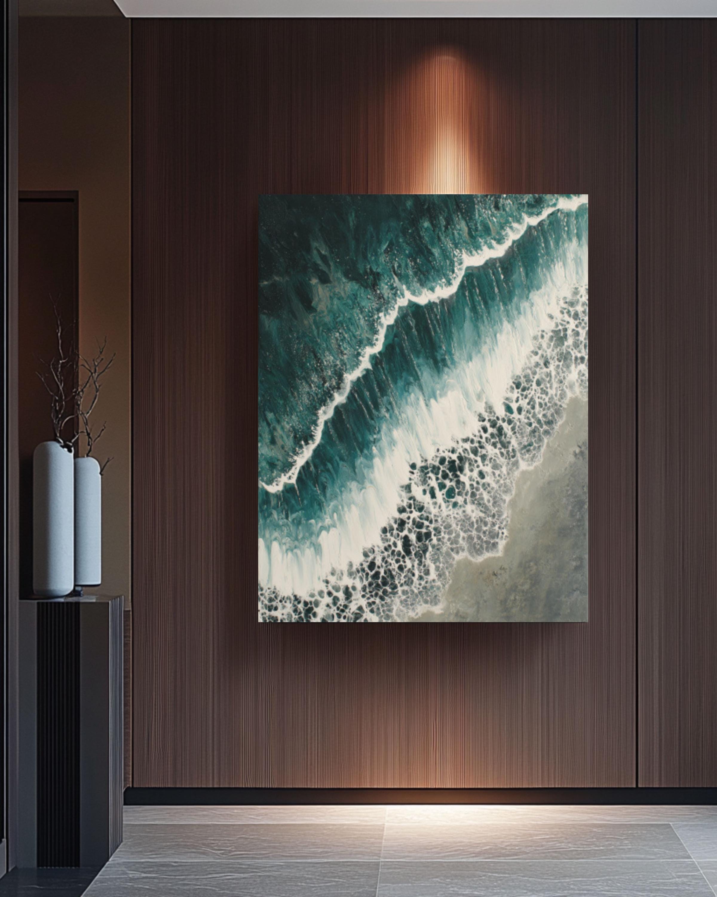 Abstract Arctic Coastal Aerial Wall Art | Minimalist Canvas Print
