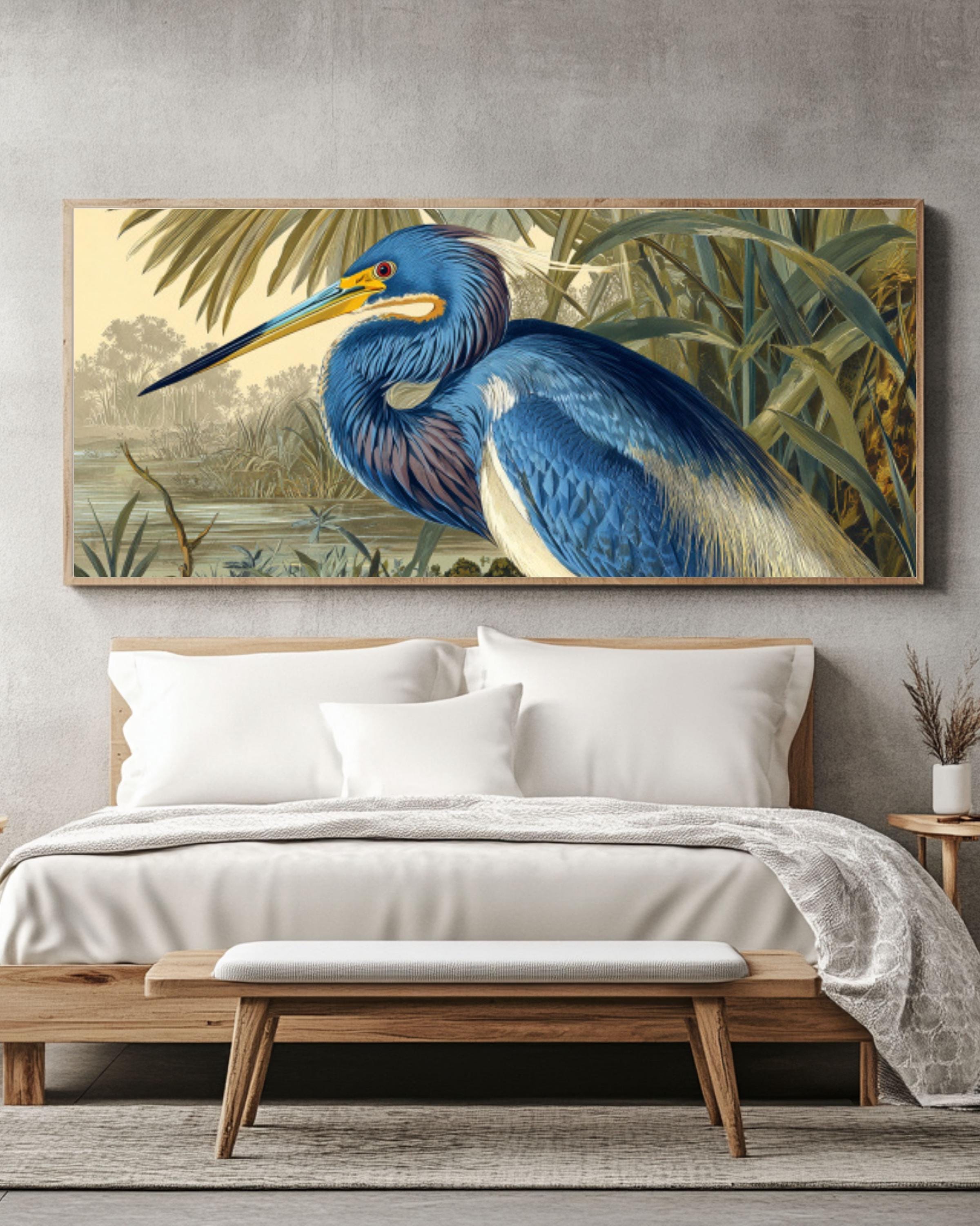 Tricolored Heron Audubon Wall Art | Vintage Bird Illustration Print