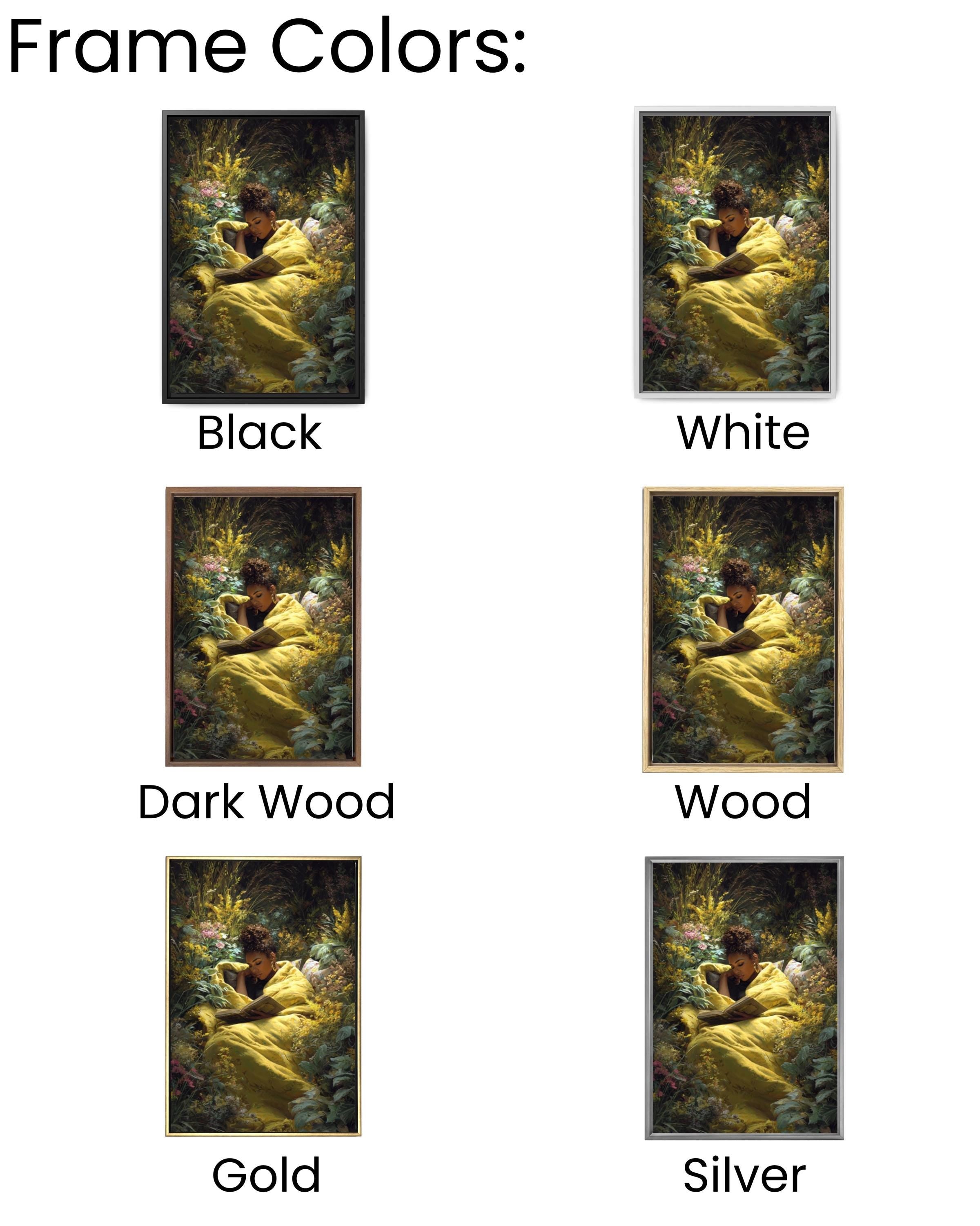 Black Woman Reading Wall Art | Garden Scene Canvas Print | Cozy Decor