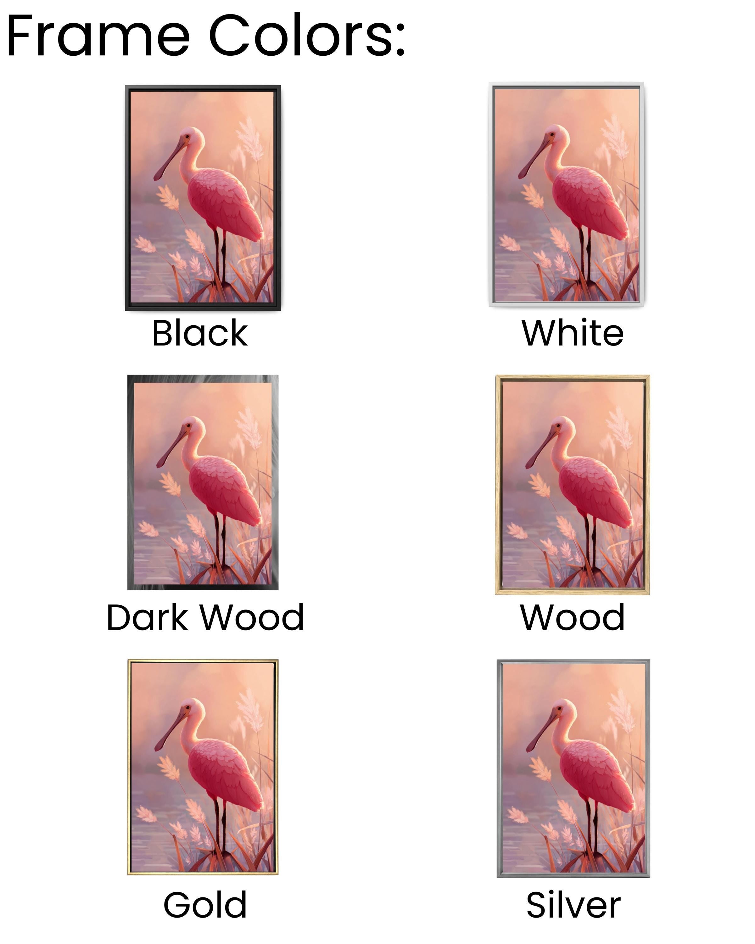 Roseate Spoonbill Bird Wall Art | Pastel Cartoon Poster | Canvas or Framed